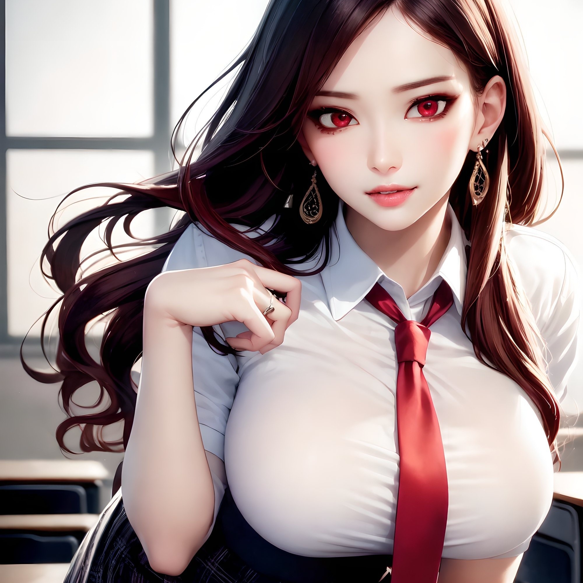 GoodFon.com - Free Wallpapers, download. school uniform, red <b>eyes</b>, women, b...