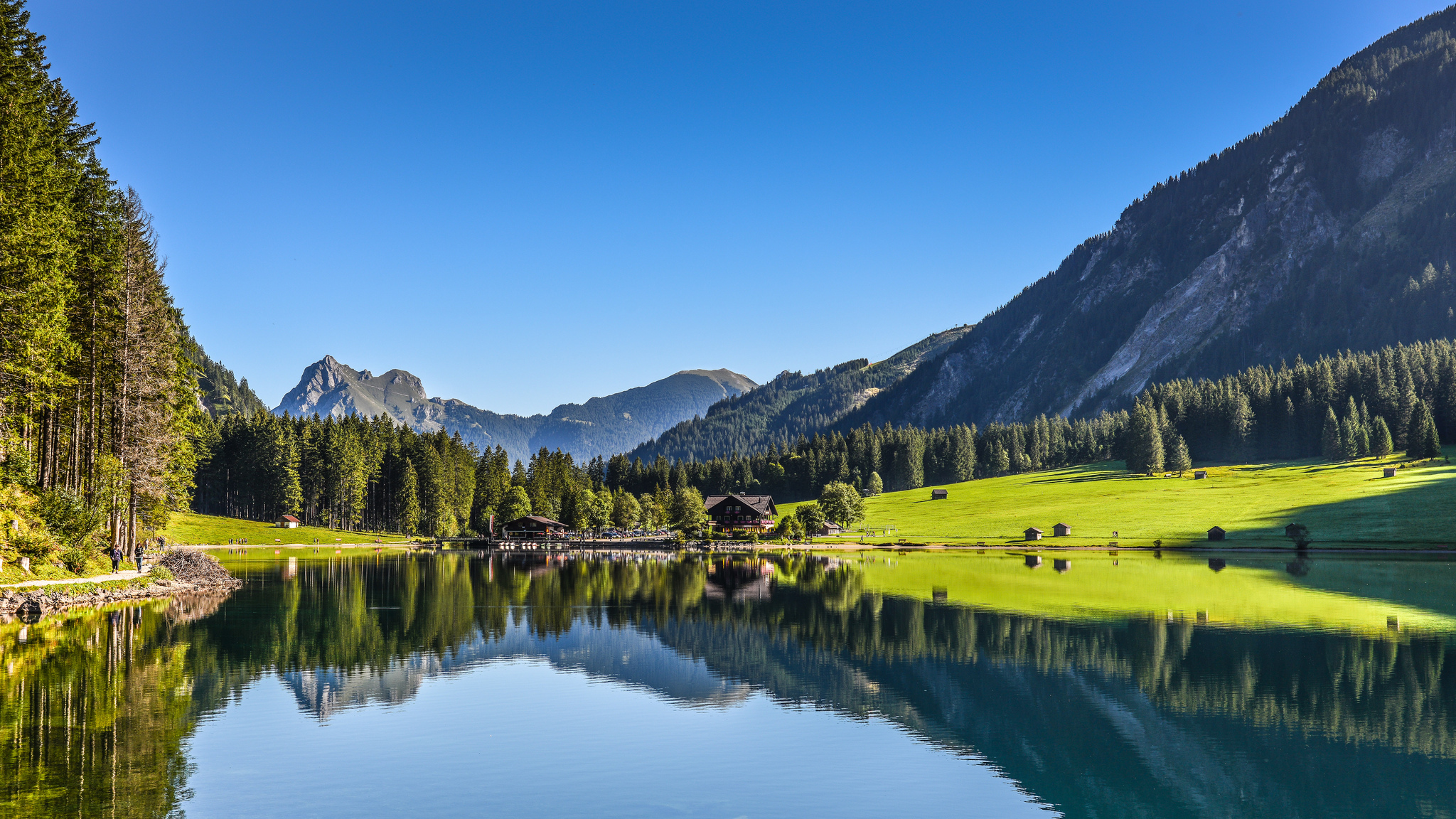 lake, Nature, Boathouses, Mountain, Landscape, Log, Summer, Forest,  Daylight, Water, Austria Wallpapers HD / Desktop and Mobile Backgrounds