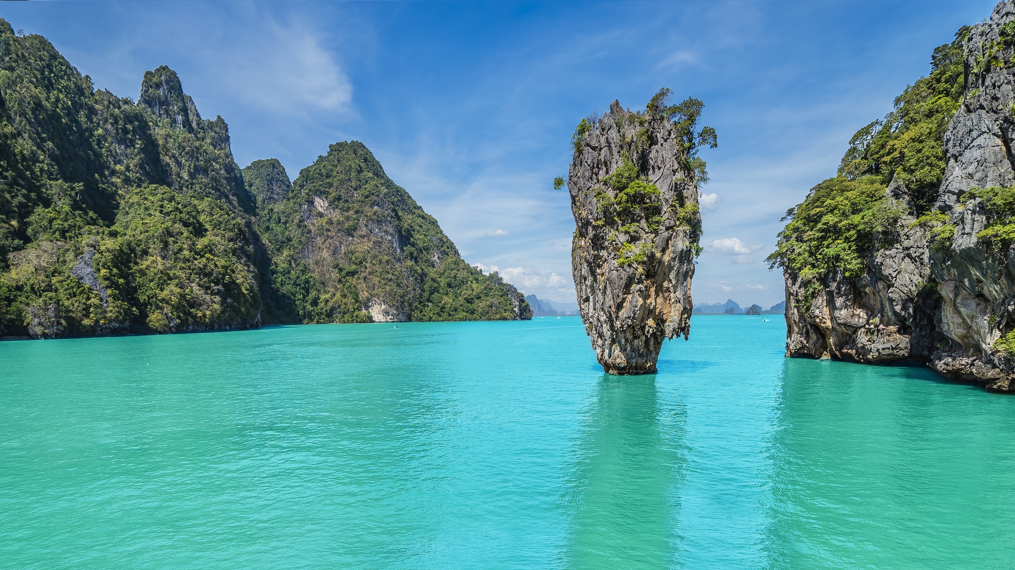 Wallpaper rocks, Thailand, Thailand, Khao Phing Kan, Phangnga, Takua Thung for mobile and desktop, section пейзажи, resolution 2048x1152 - download