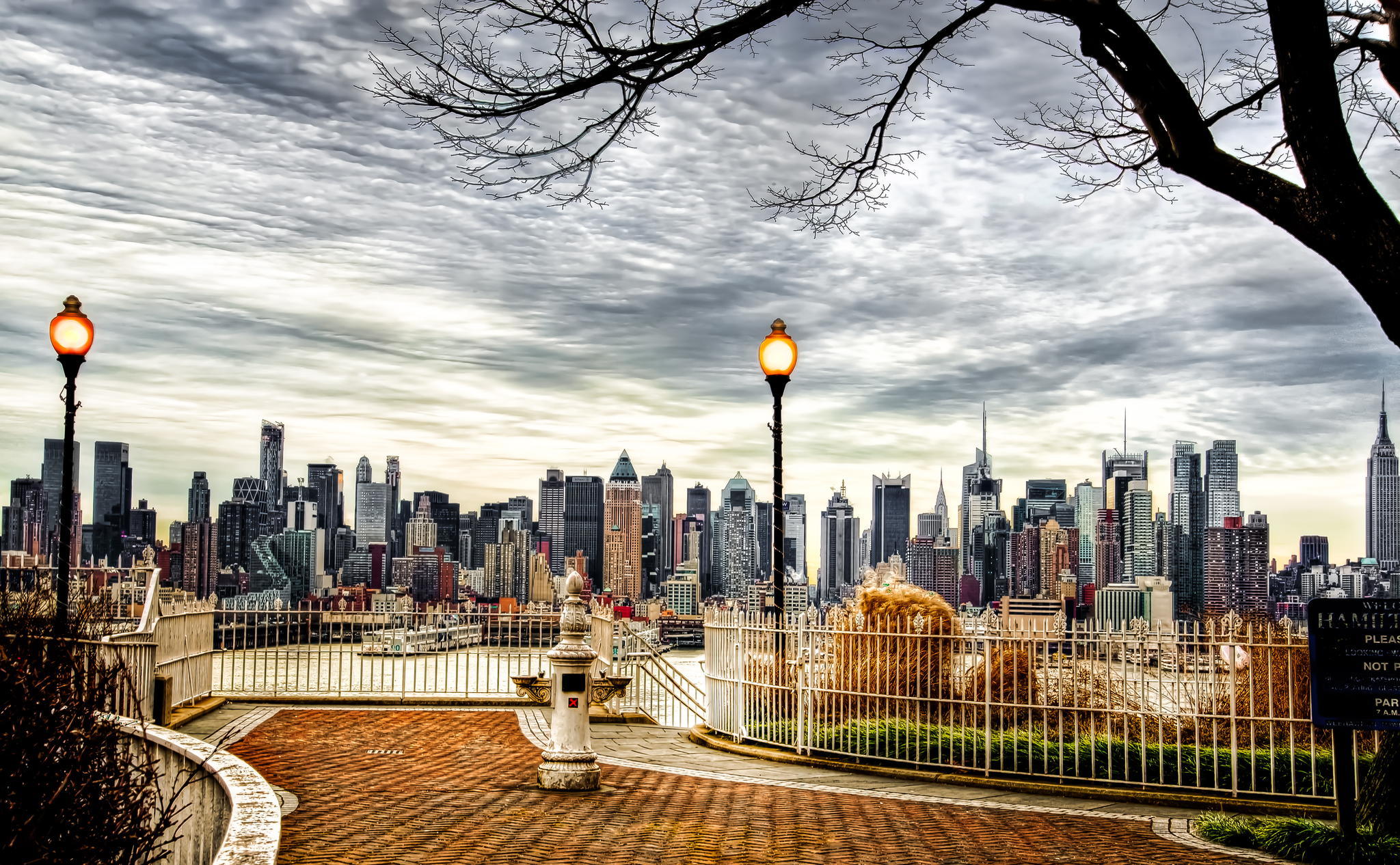 Wallpaper autumn, the city, tree, skyscrapers, USA, America, USA, New York  City for mobile and desktop, section город, resolution 2048x1266