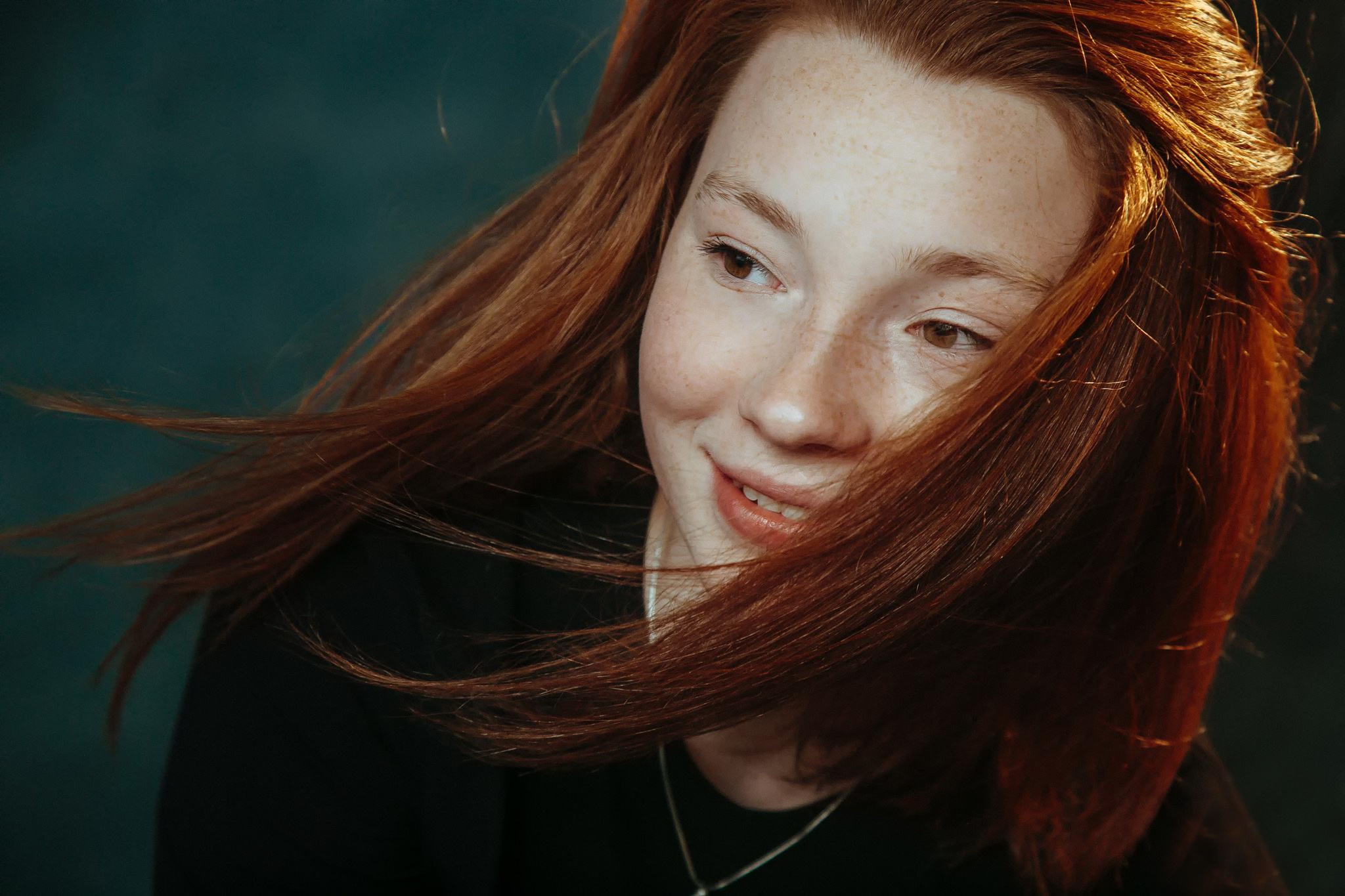 Download wallpaper smile, actress, freckles, Russia, Chernobyl, redhead,  Valery Dmitriev, The exclusion zone, section girls in resolution 2048x1365