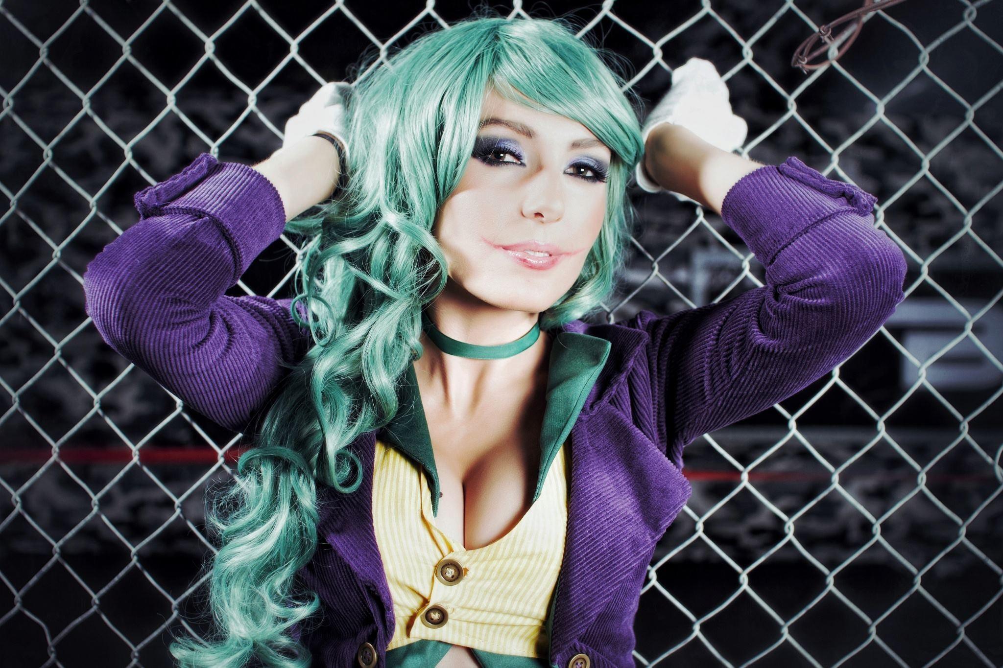 Wallpaper chest, Girls, Joker, neckline, sexy, Joker, I love it, Jessica  Nigri for mobile and desktop, section девушки, resolution 2048x1365 -  download