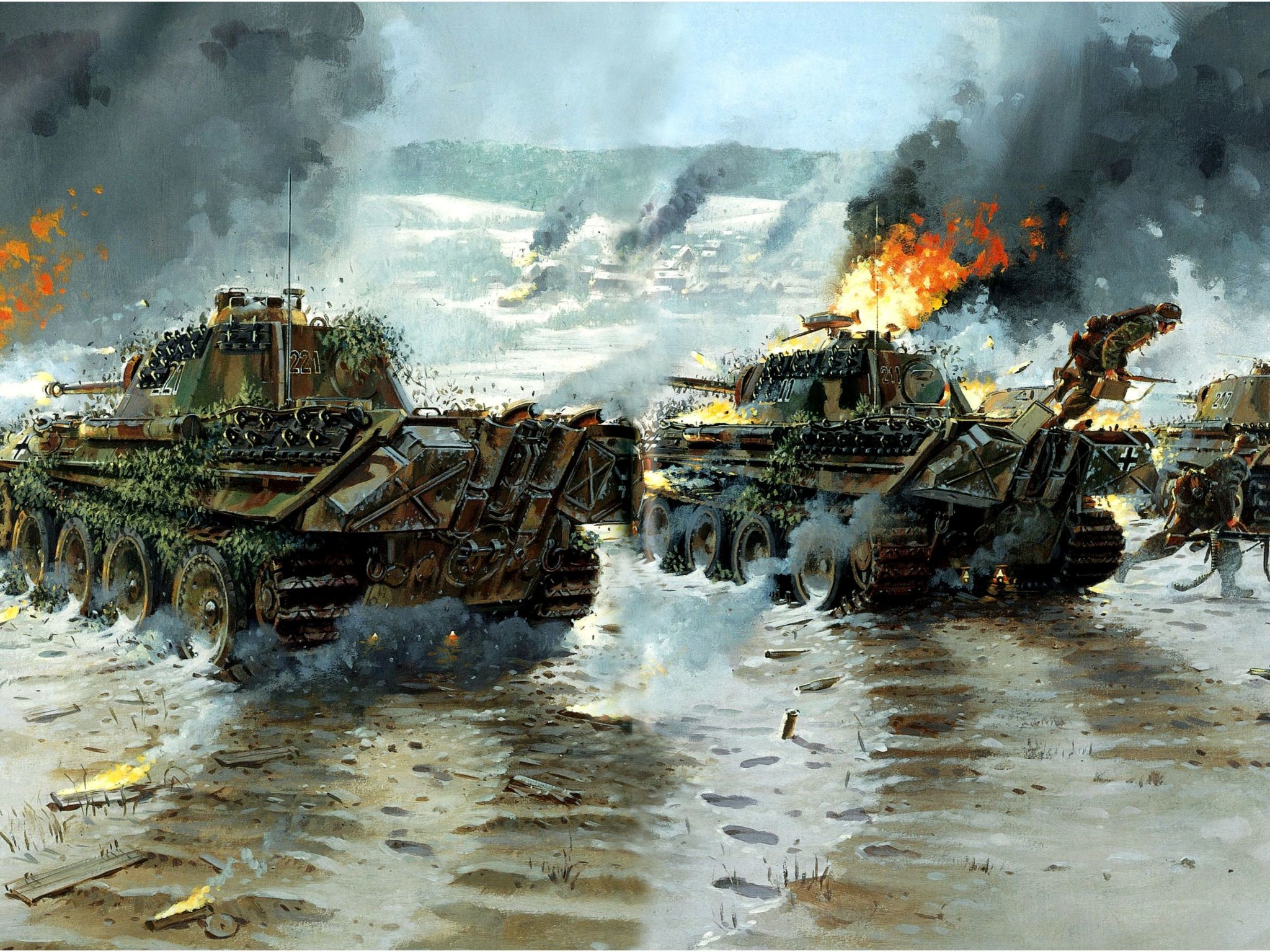 Download wallpaper Panther, tank, Belgium, 1944, section weapon in ...