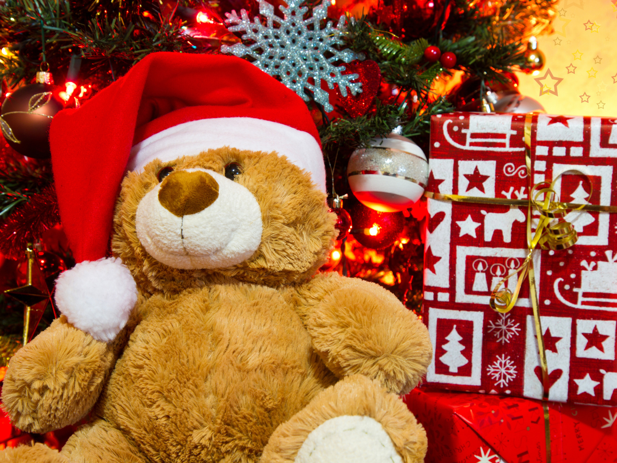 Покажи картинки нового года Download wallpaper holiday, toys, new year, Christmas, bear, gifts, tree, christ