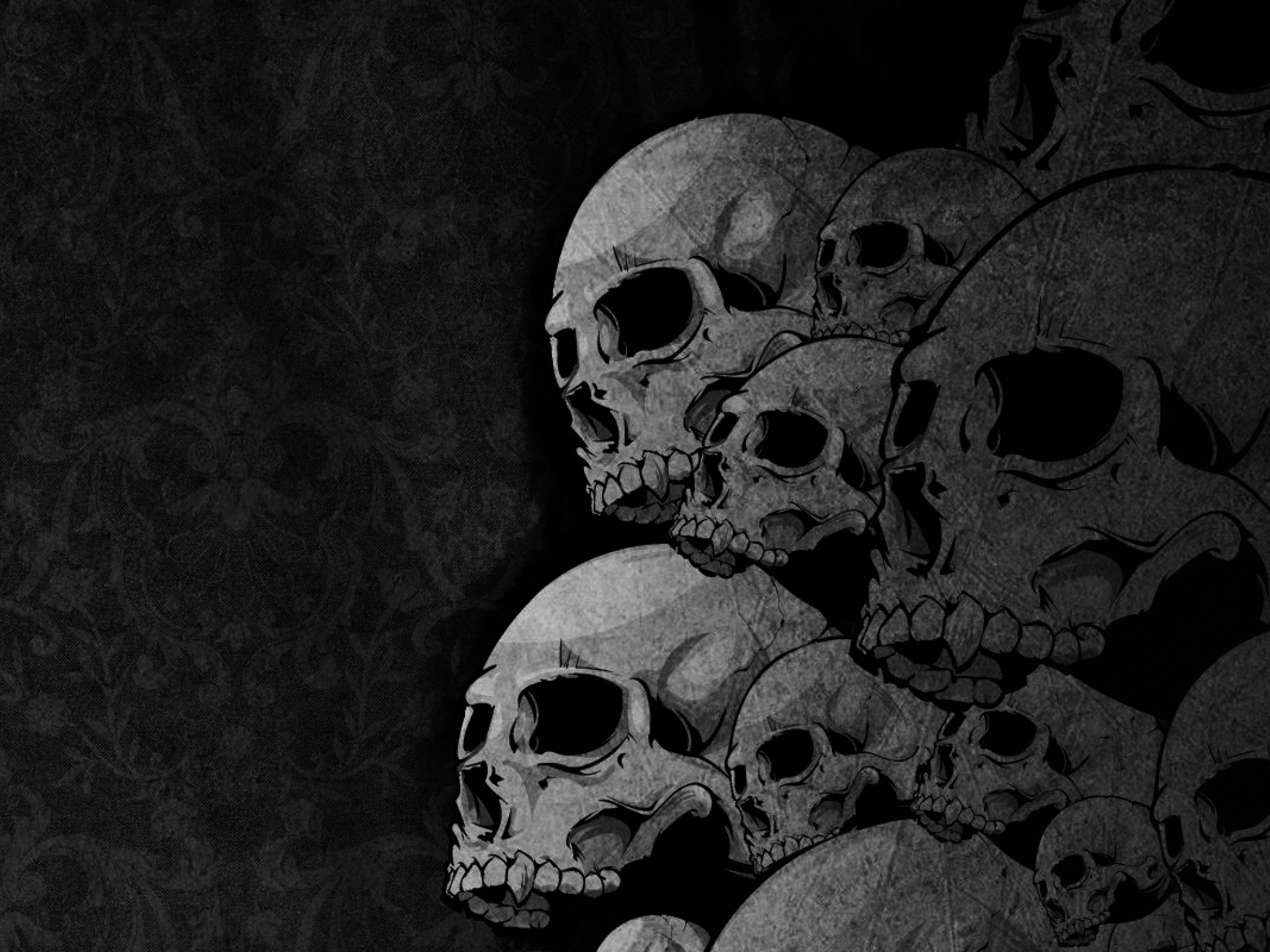 Download wallpaper skulls, bones, drawing, section minimalism in ...