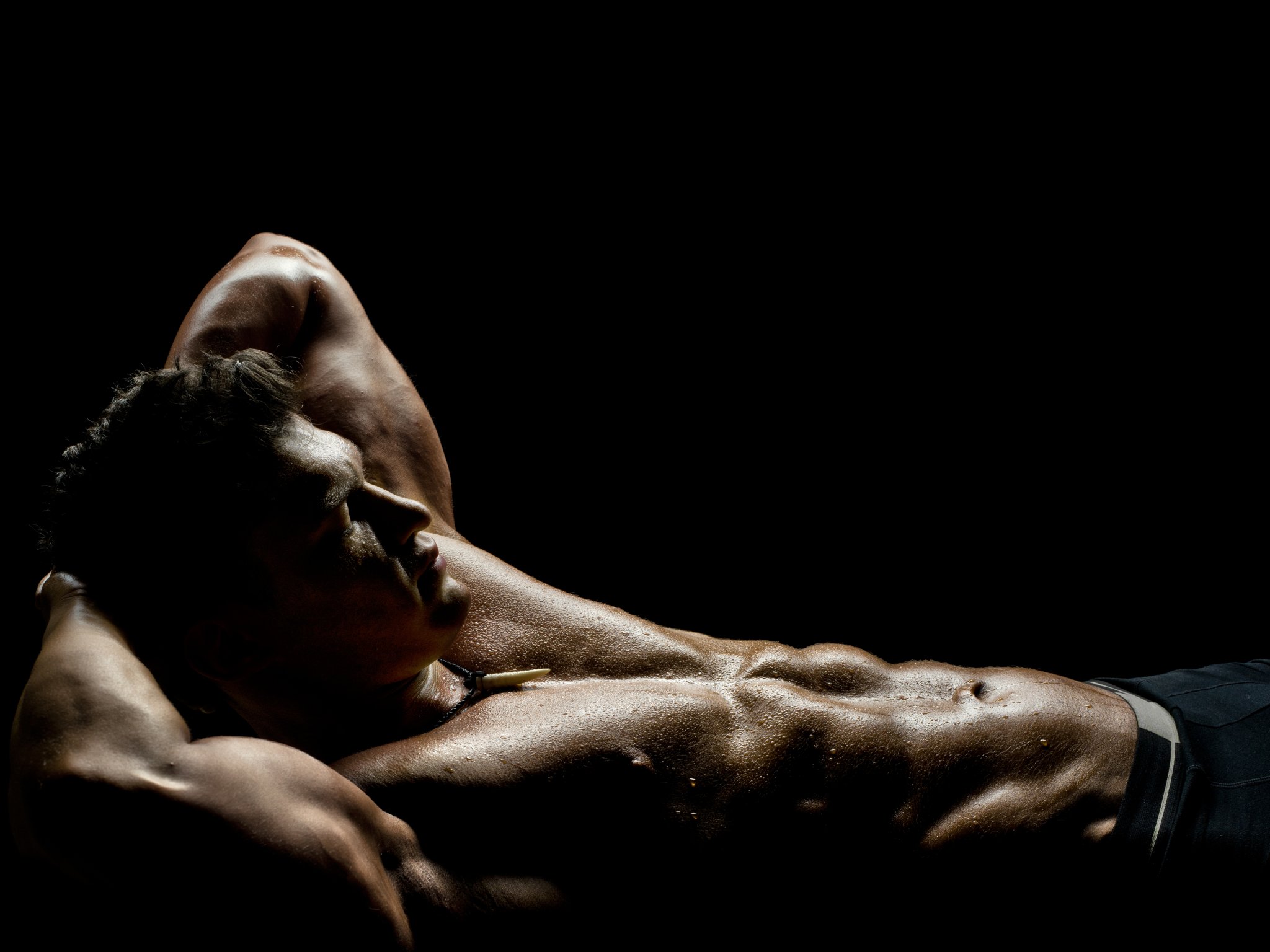 Download wallpaper man, pose, abs, perspiration, section men in ...