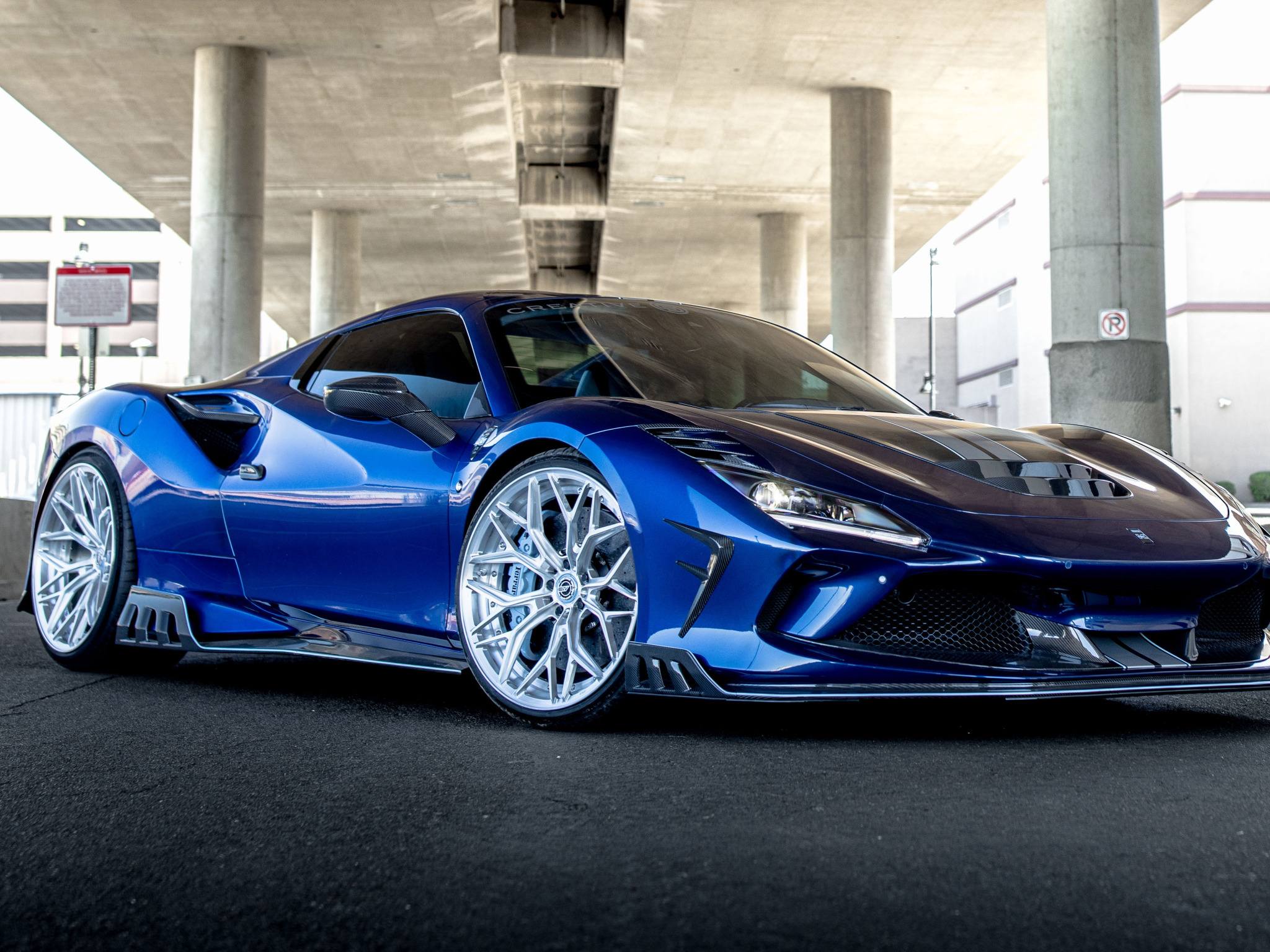 Download wallpaper Ferrari, Blue, Keyvany, Ferrari F8 Spider, section ...