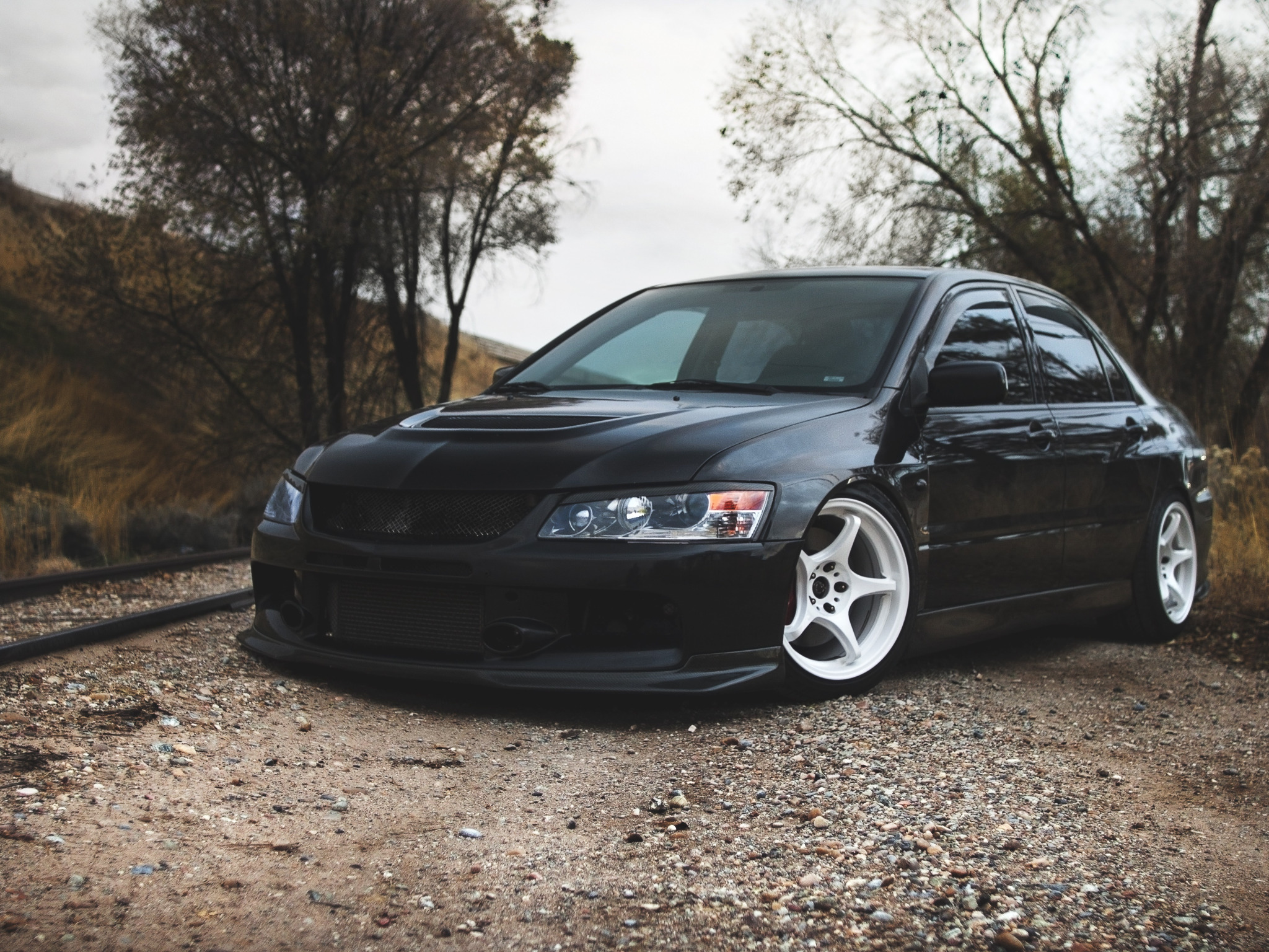 Download wallpaper Black, White, Wheels, Lancer Evolution IX, section ...