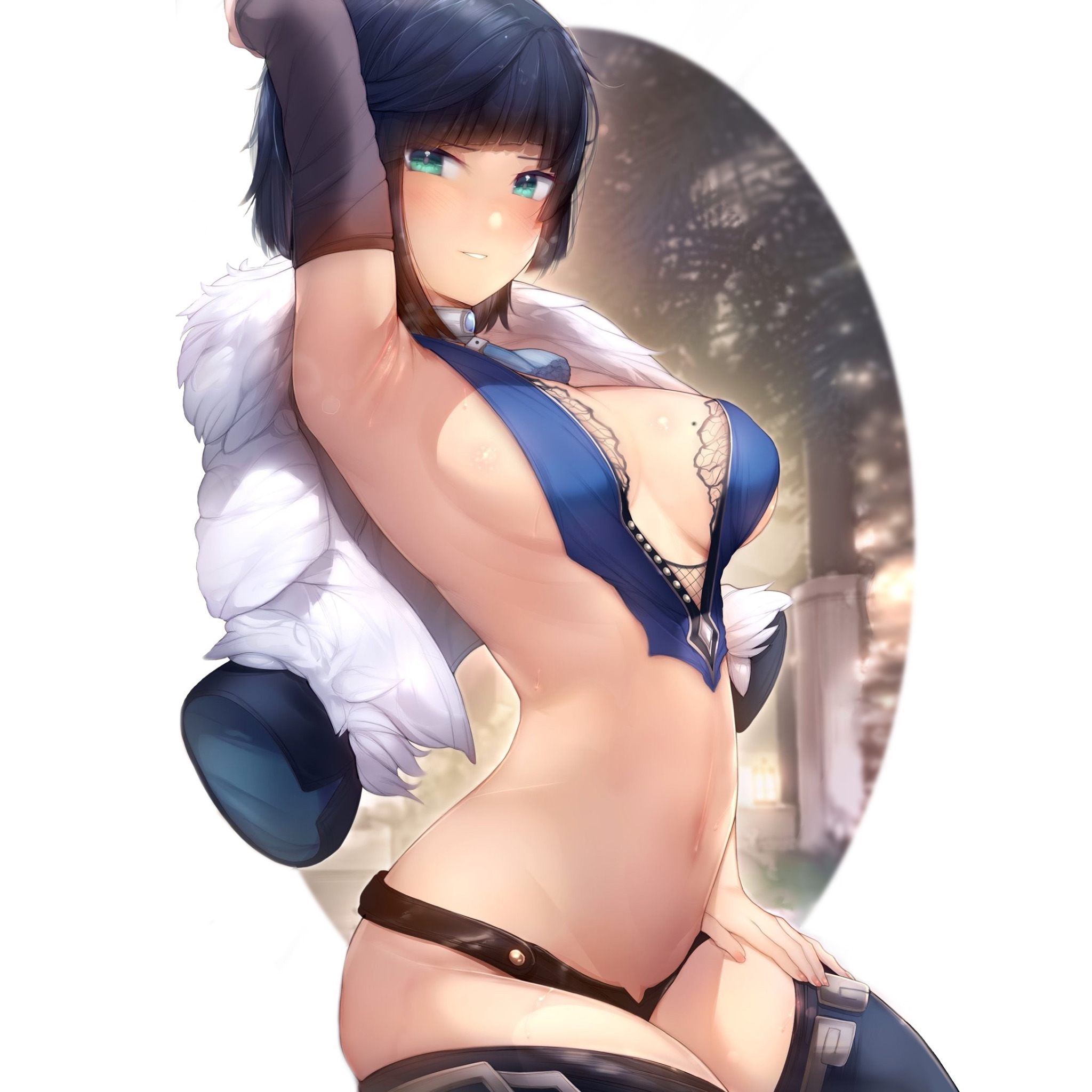 Download wallpaper girl, sexy, anime, pretty, babe, armpit, super sexy,  almost naked, section seinen in resolution 2048x2048