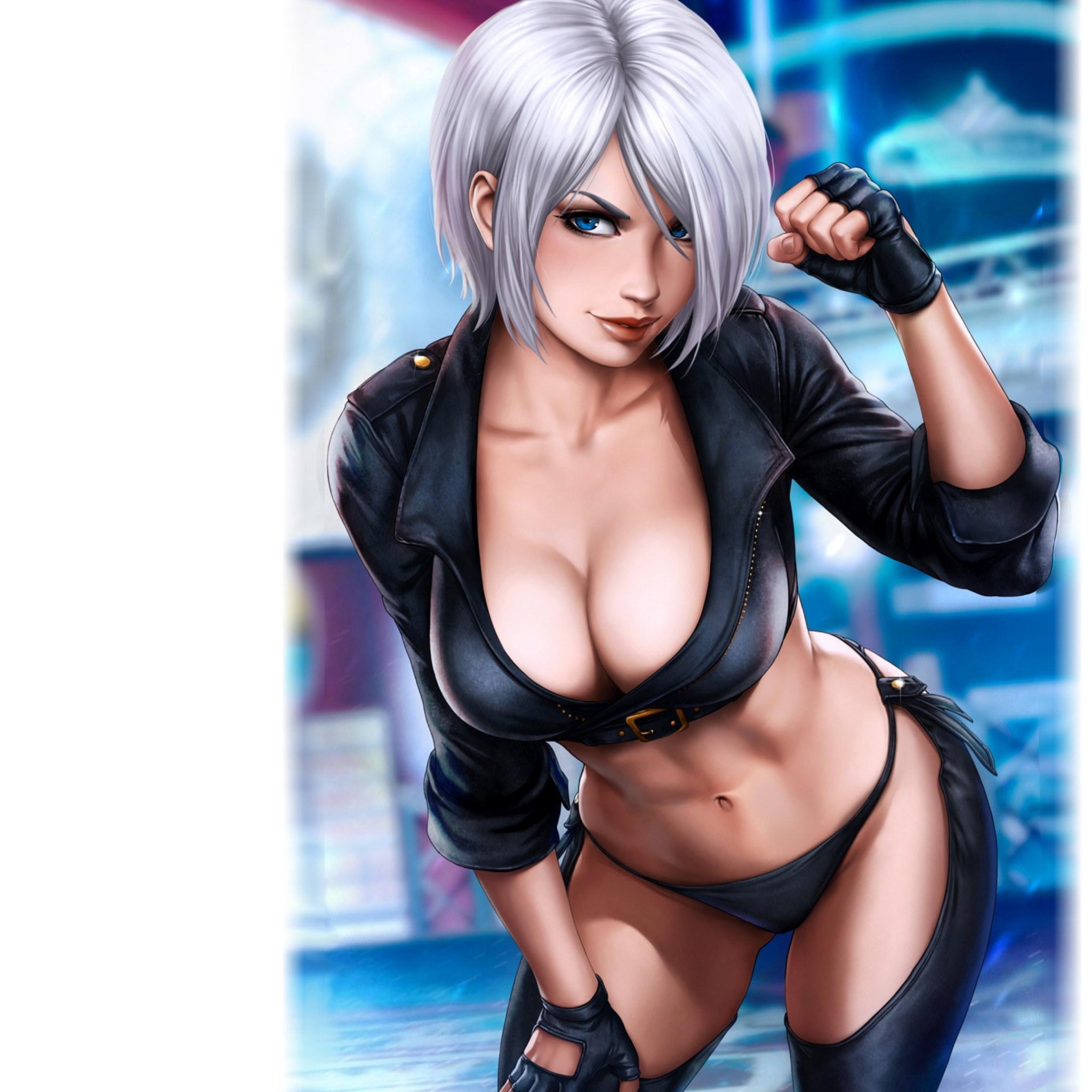 Download wallpaper girl, hot, sexy, KOF, boobs, anime, pretty, angel,  section seinen in resolution 2048x2048