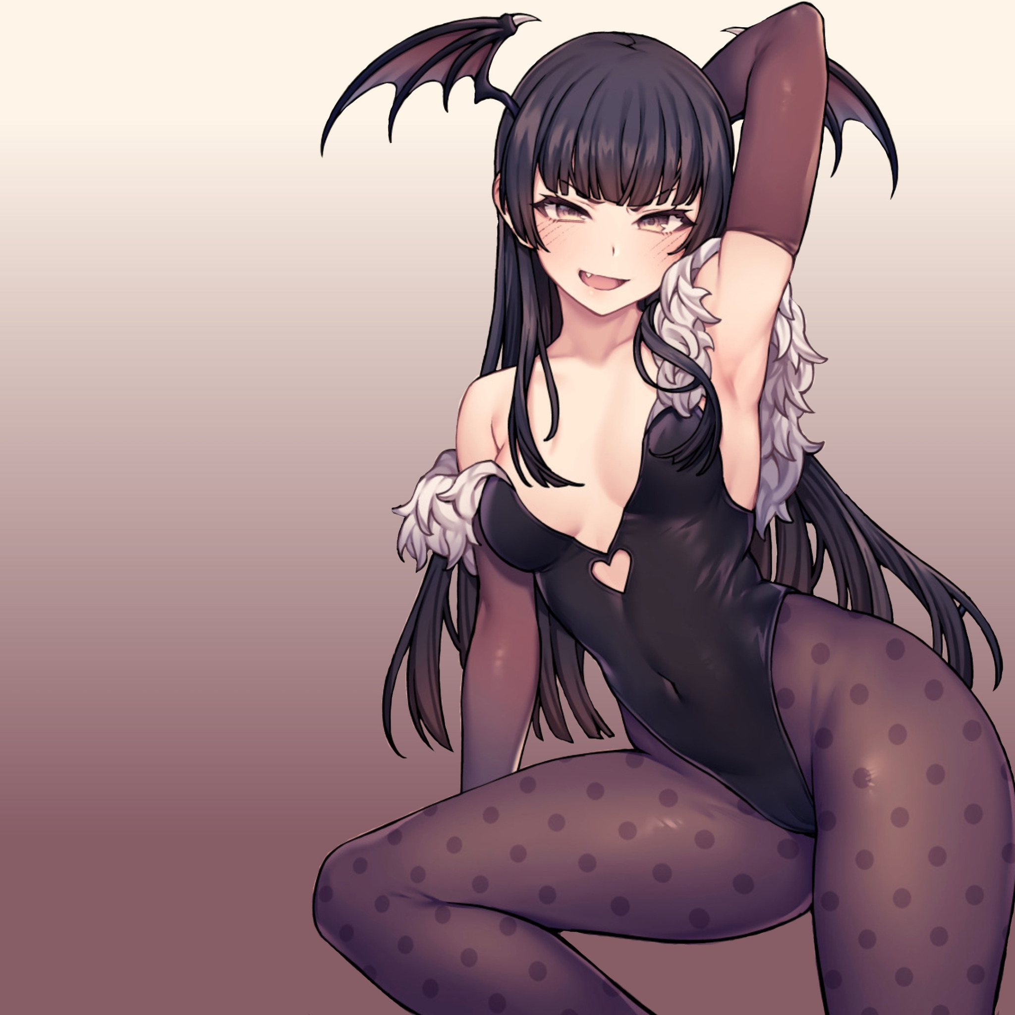 Download wallpaper kawaii, sexy, anime, pretty, vampire, morrigan, babe,  cute, section seinen in resolution 2048x2048