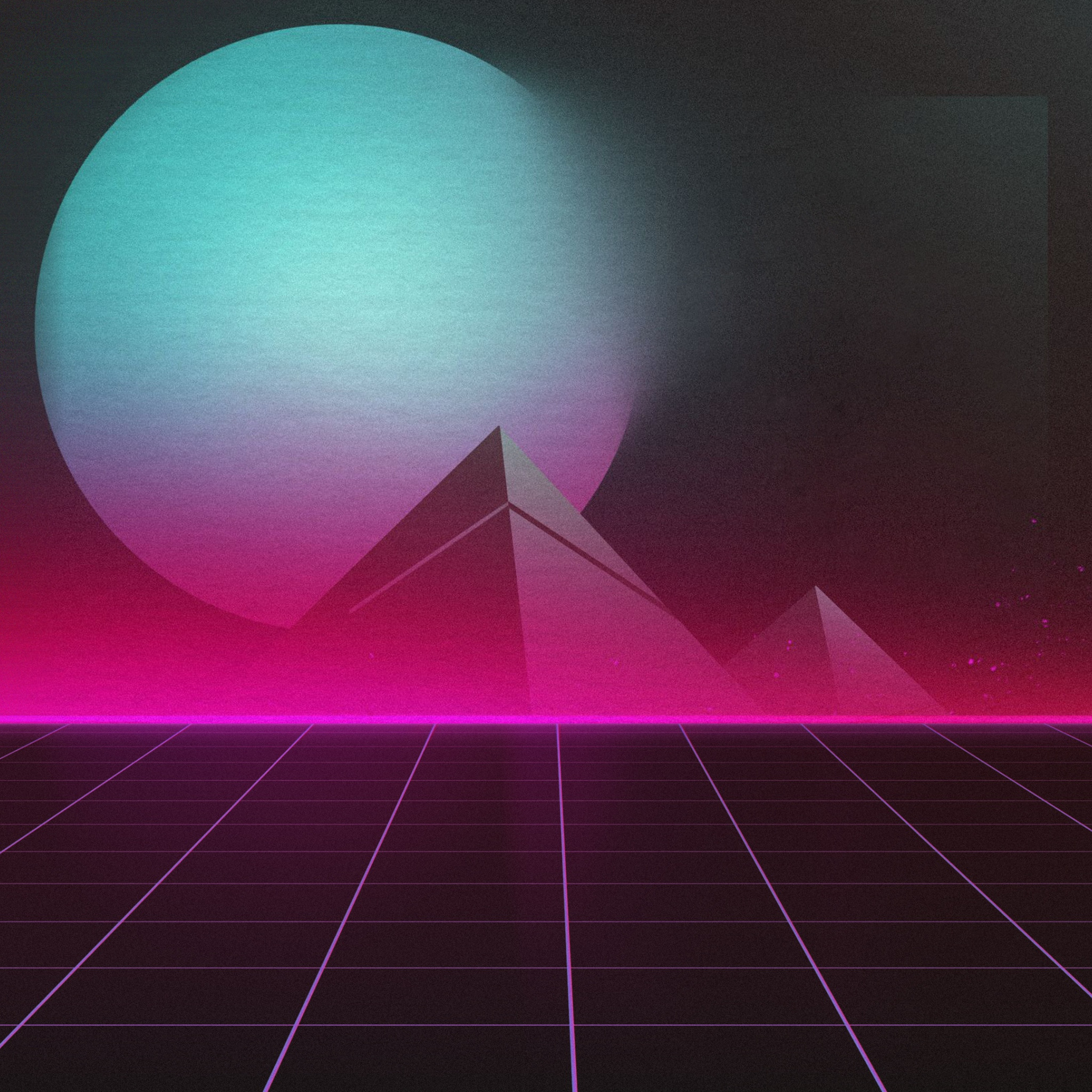 Download wallpaper Music, Planet, Pyramid, Background, 80s, Neon, 80's ...