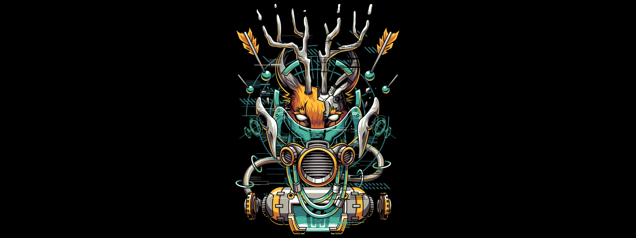 Download wallpaper Art, Robot, Machine, Vector, Background 