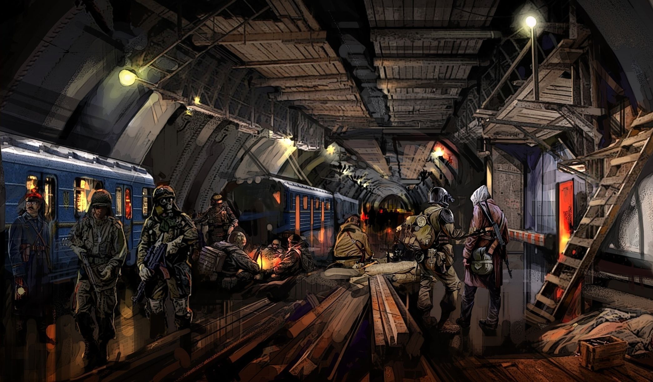 Wallpaper People, Art, Metro 2034 for mobile and desktop, section игры,  resolution 2089x1222 - download