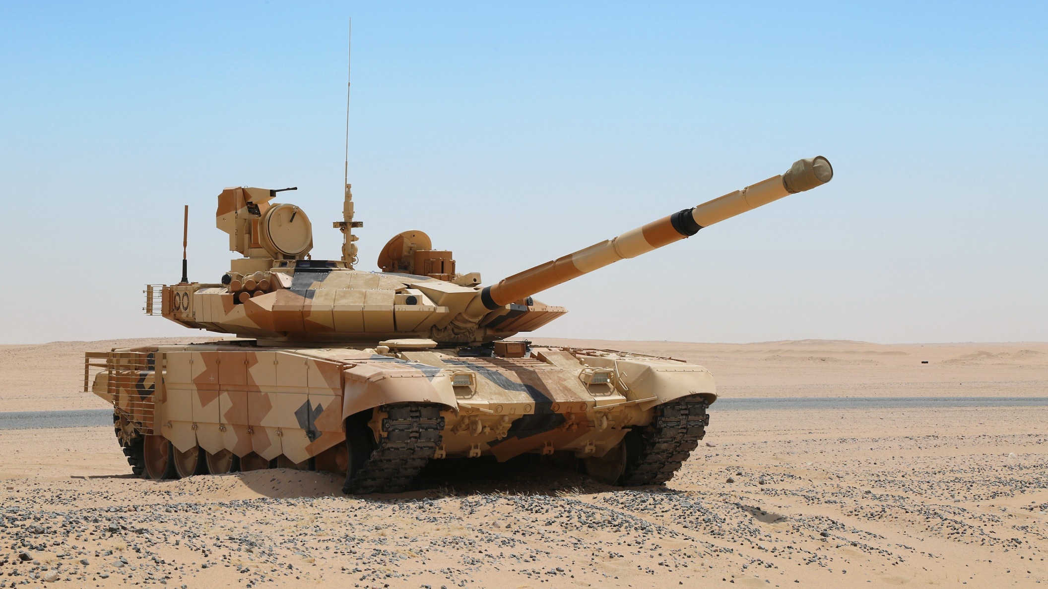 Wallpaper desert, sand, tank, t-90ms for mobile and desktop
