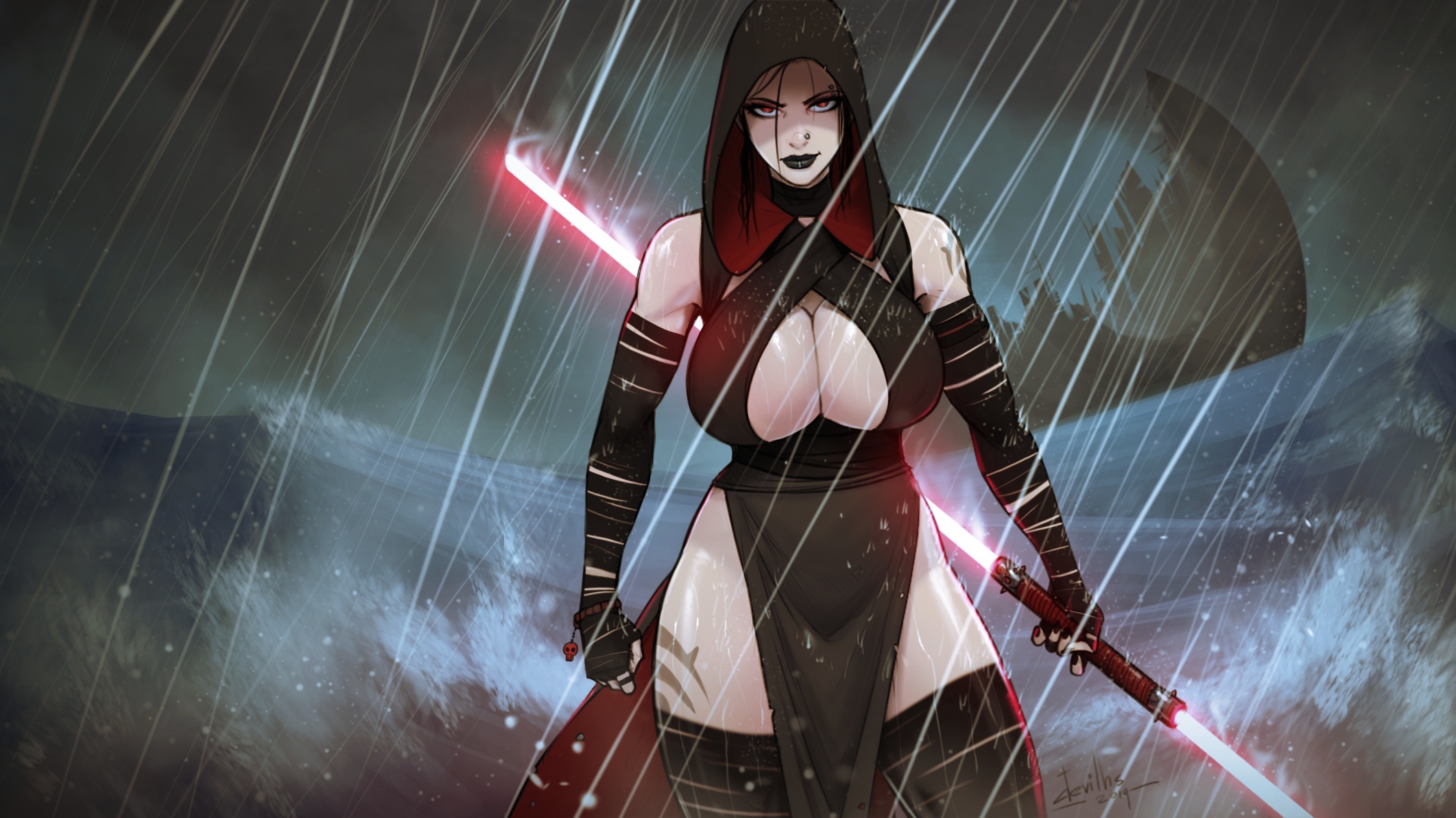 Wallpaper rain, Tits, Star Wars, art, Star wars, Ray, art, big Breasts for  mobile and desktop, section сэйнэн, resolution 2123x1194 - download