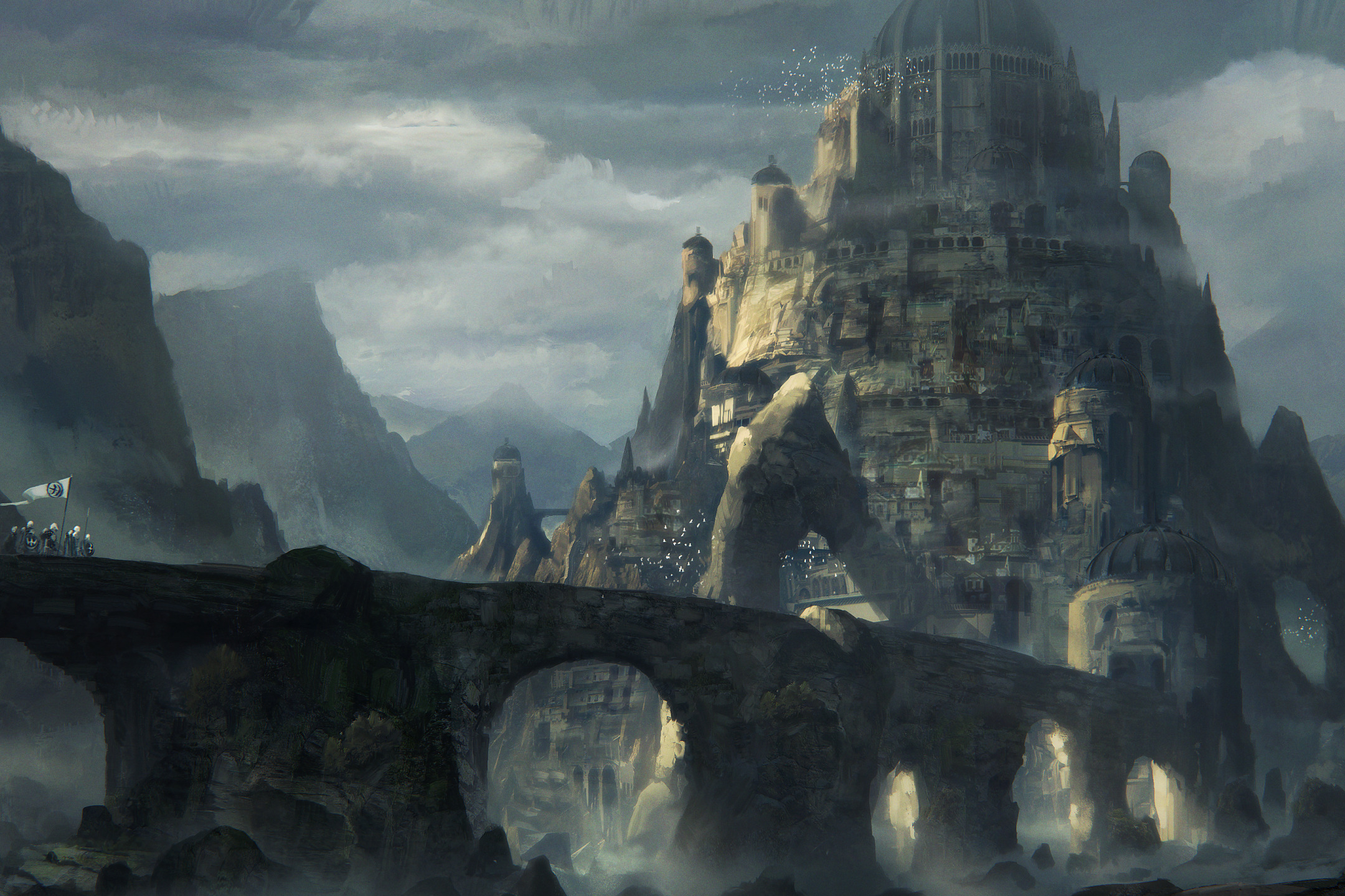 Download wallpaper mountains, bridge, castle, game of thrones redesign ...