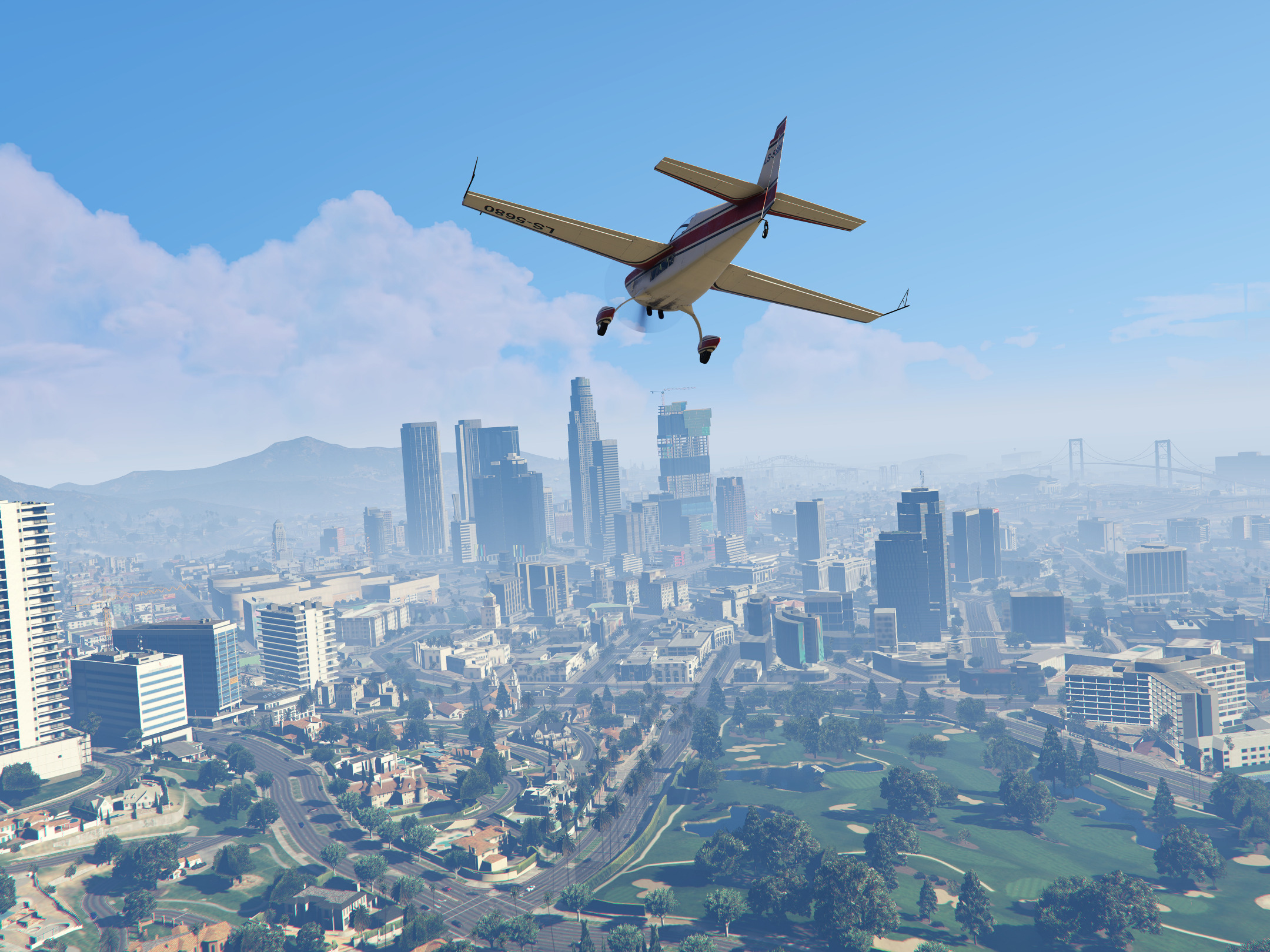 Download wallpaper landscape, city, games, gta 5, gta v, grand theft auto v, section games in 