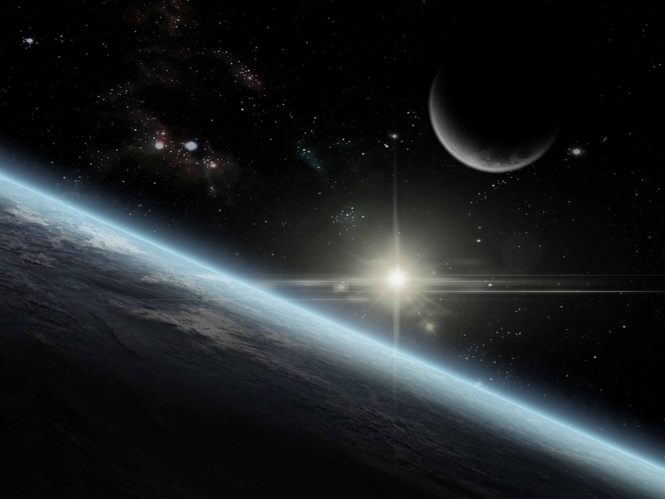 Download wallpaper earth, moon, star, sun, atmosphere, section space in ...