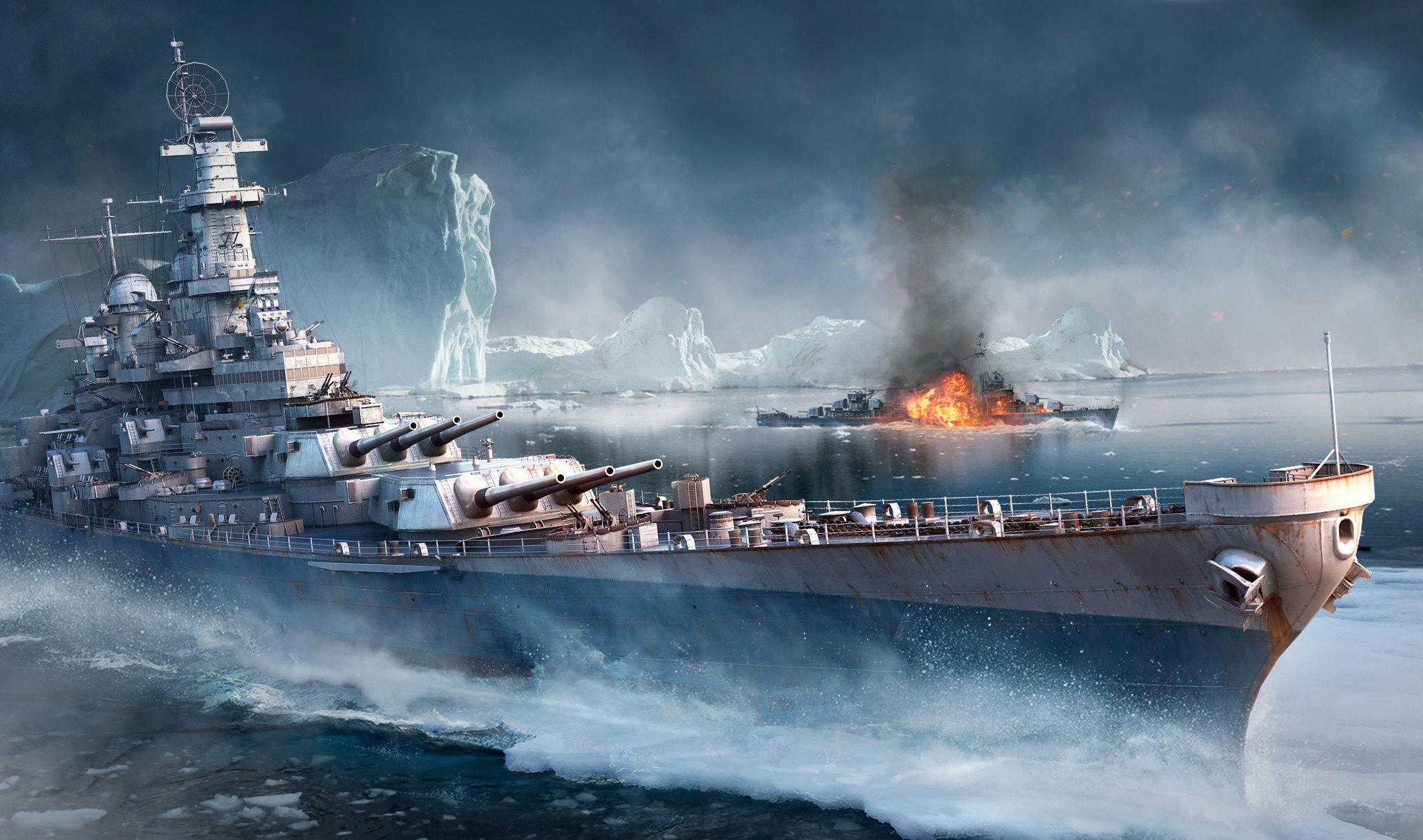Wallpaper Battleship, Wargaming Net, Iowa, Iowa, WoWS, World of Warships,  The World Of Ships for mobile and desktop, section игры, resolution  2200x1300
