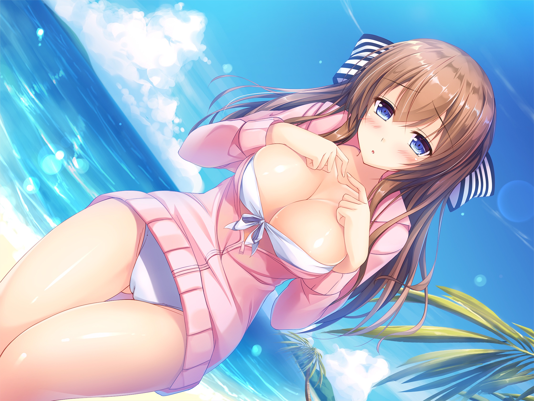 Wallpaper girl, sexy, lingerie, bra, panties, brown hair, boobs, anime for  mobile and desktop, section сэйнэн, resolution 2240x1680 - download