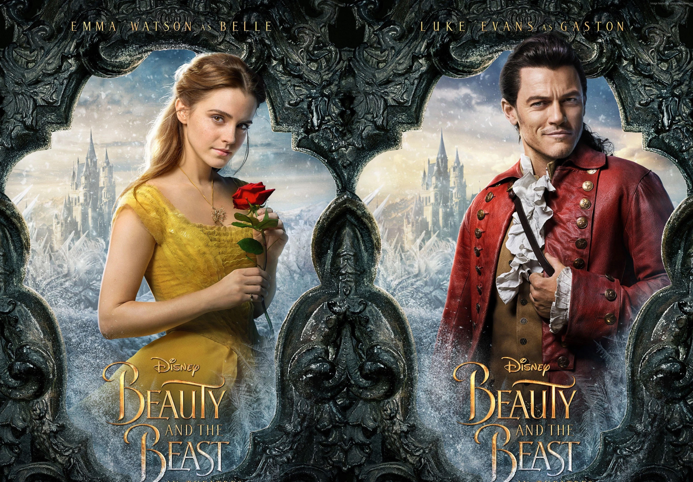 Download wallpaper cinema, rose, Disney, Emma Watson, movie, Walt Disney,  film, Beauty and the Beast, section films in resolution 2360x1640