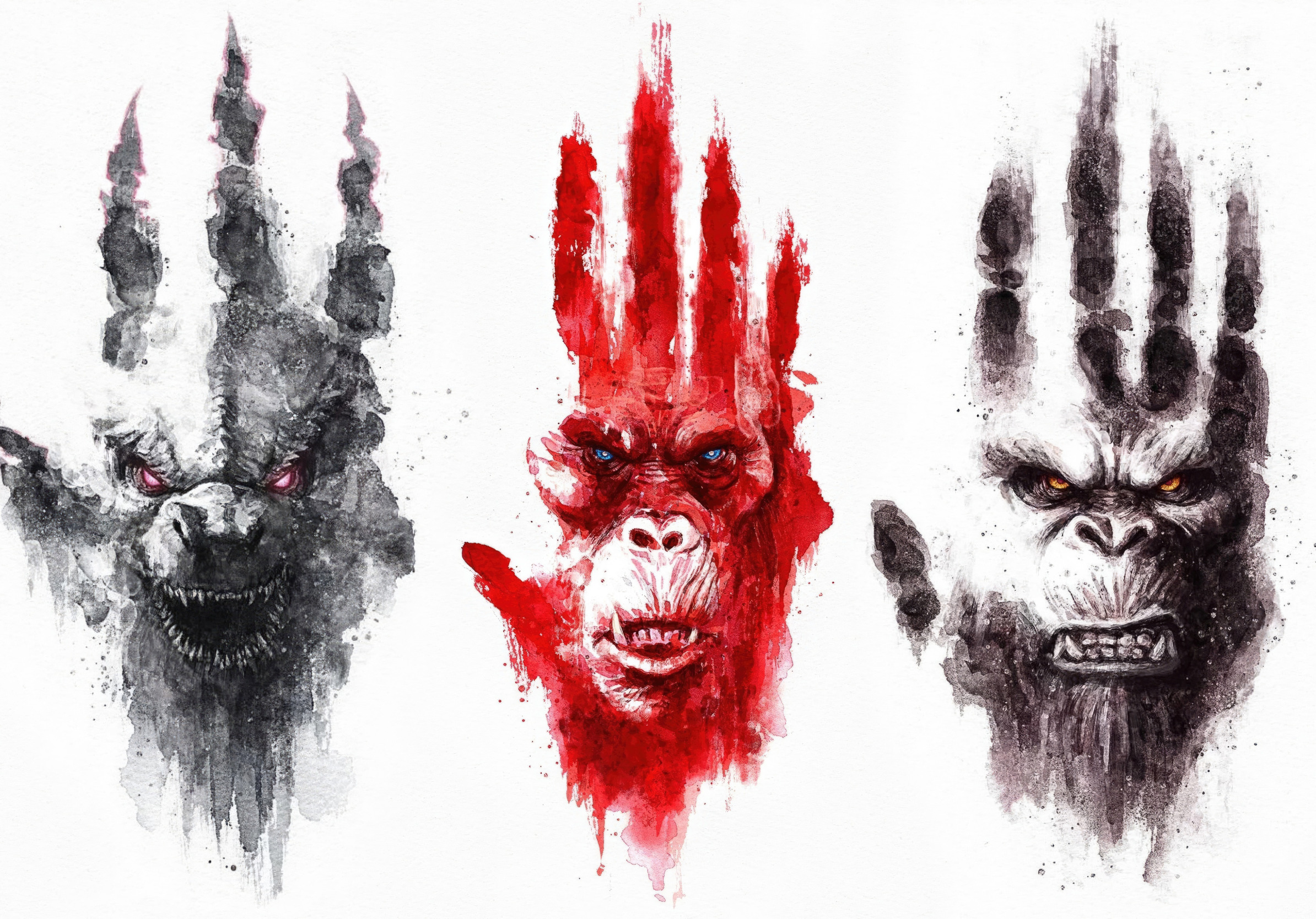 Download wallpaper Movies, White, Godzilla, Kong, Poster, 2024 Movies