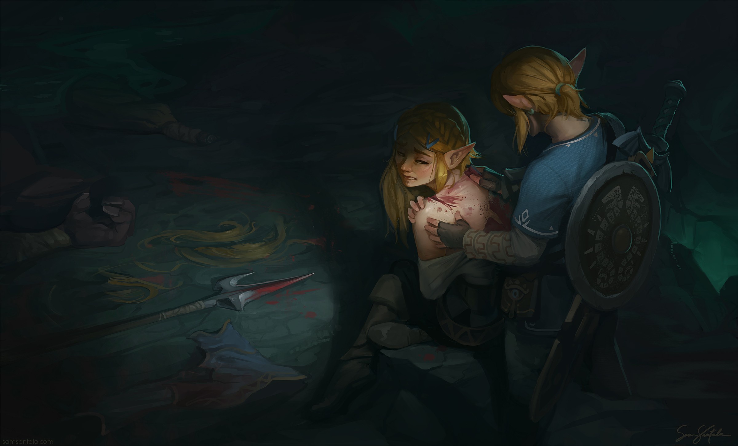 Link and Zelda fanart (BOTW)