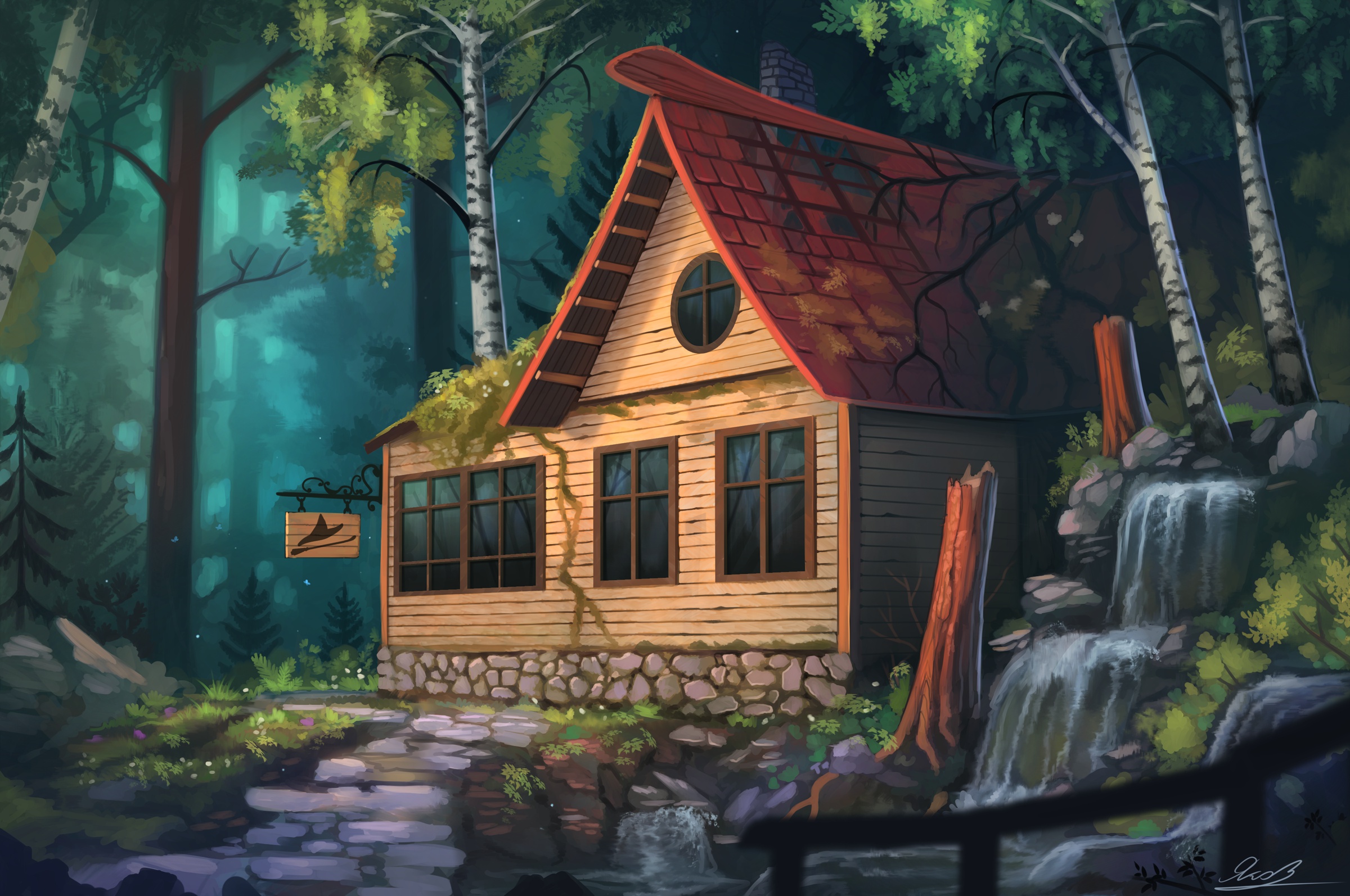 Арты дома 2. Сказочный домик. Сказочный деревянный домик. Деревянный домик в лесу.