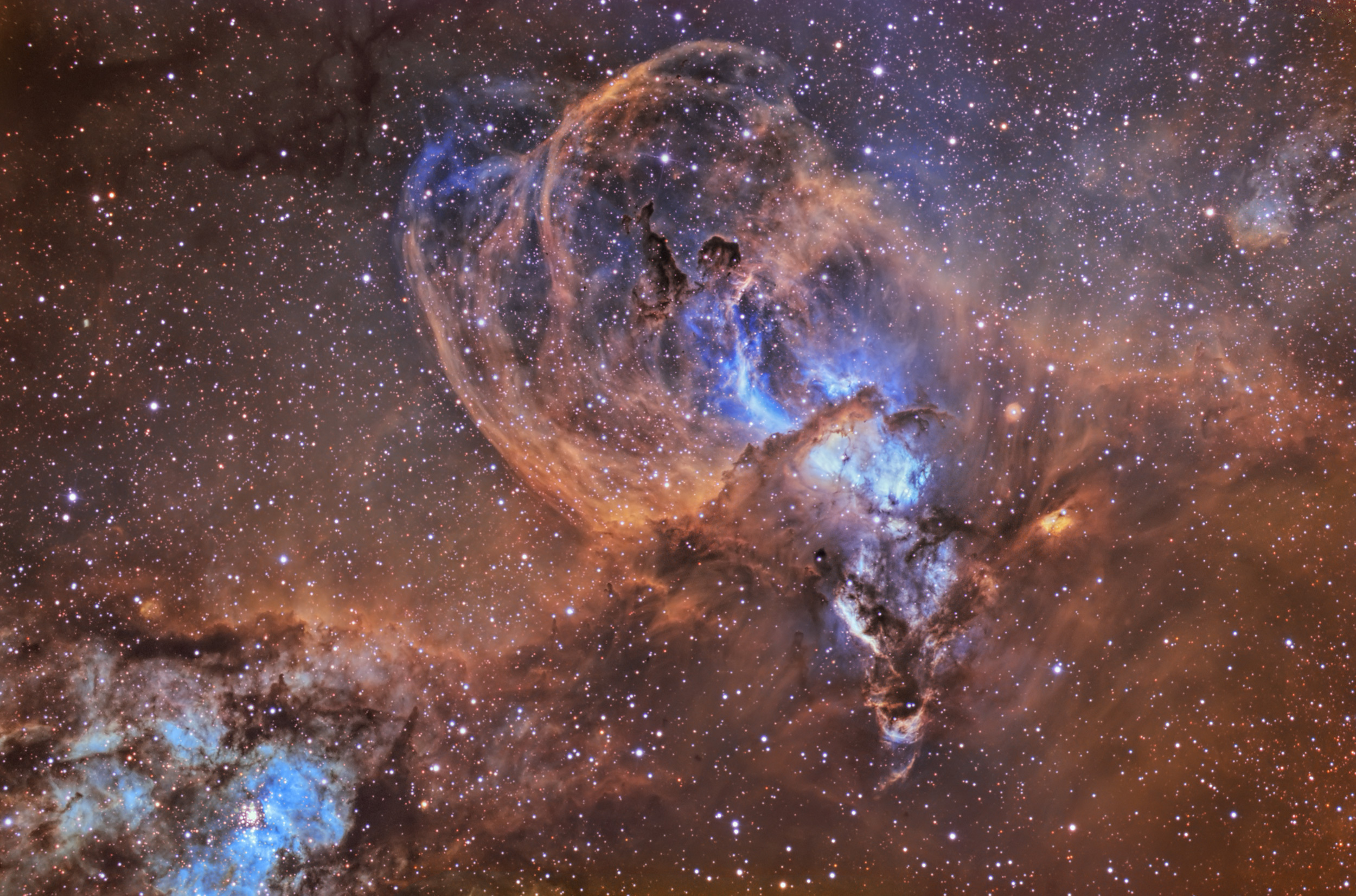 Новелла межзвездная. Туманность NGC 3576. Небула звезда.