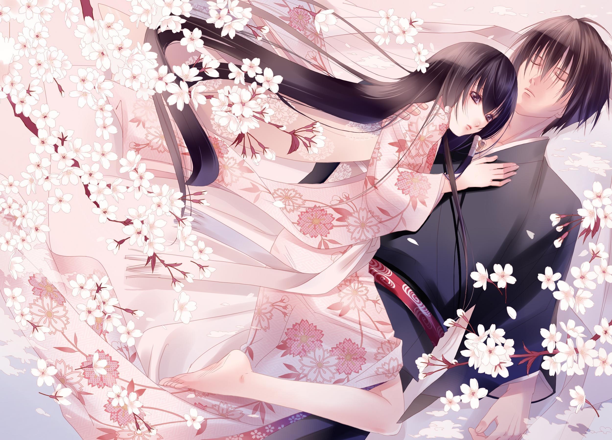 Wallpaper love, flowers, mood, tenderness, Japan, spring, anime, Sakura for  mobile and desktop, section прочее, resolution 2500x1800 - download