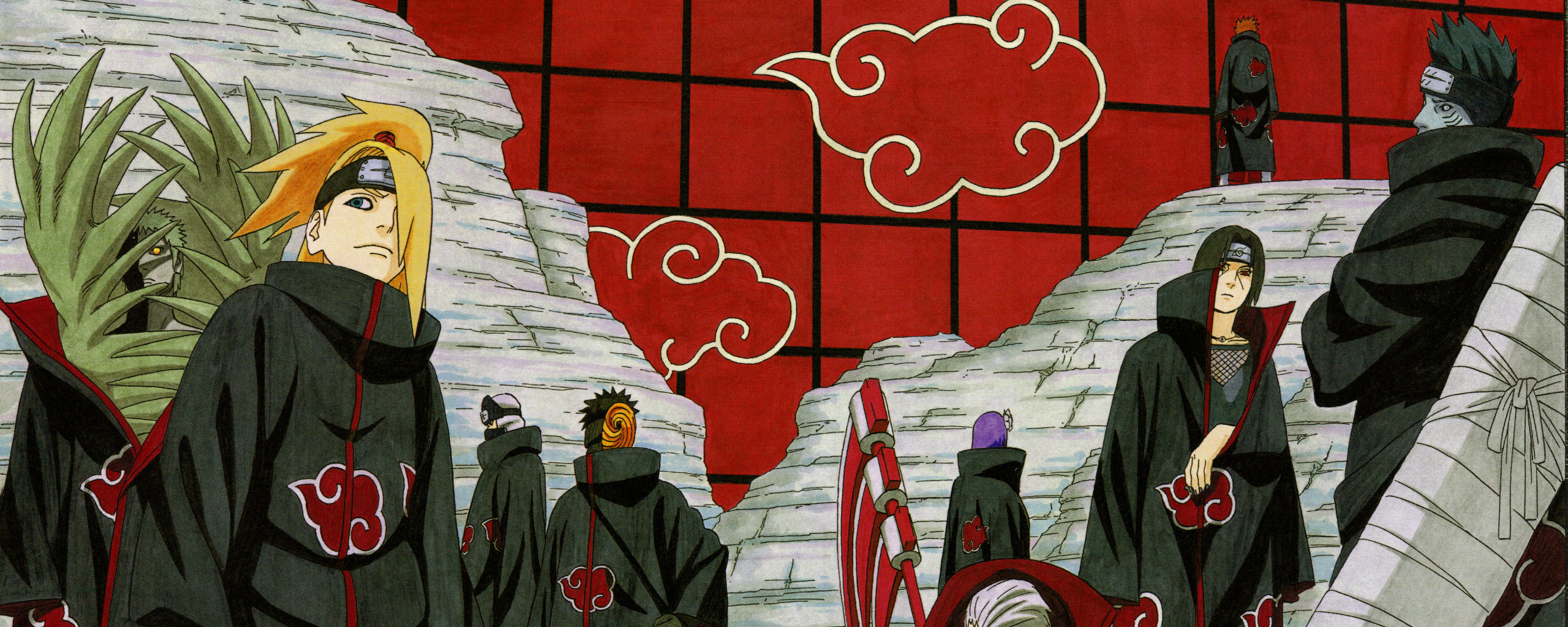 wall, emblem, Itachi, ninja, Akatsuki, <b>Deidara</b>, Yahiko, <b>Naruto</b> Shippuden.