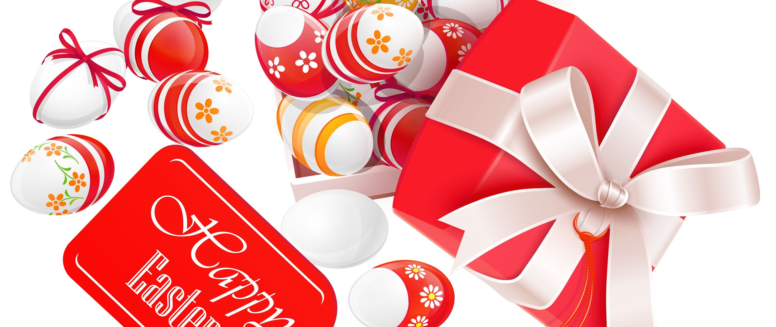 Download wallpaper rendering, box, eggs, Easter, bow, section holidays ...