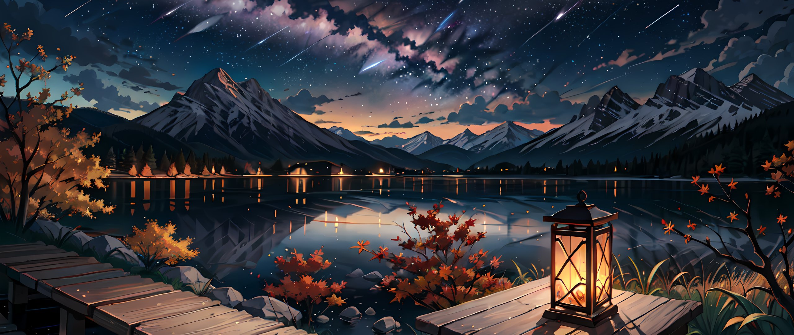 Star Fall Japan Download wallpaper Japan, lights, twilight, Starry night, bridges, on ...
