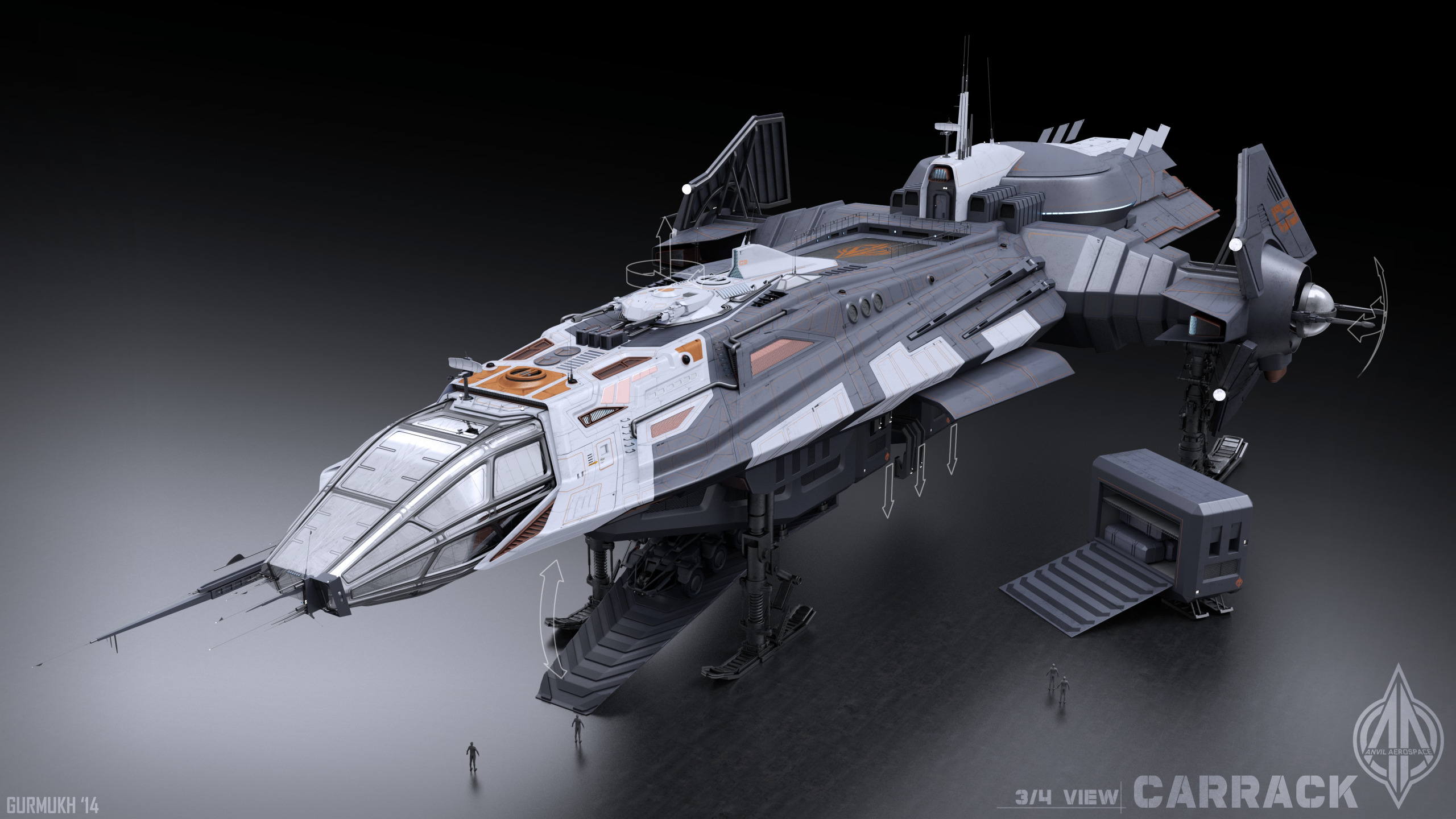 Download wallpaper Star Citizen, space ship, Carrack, section games in  resolution 2560x1440