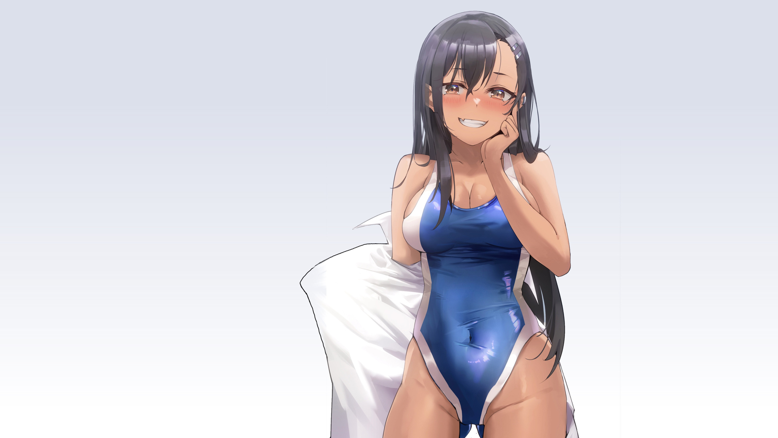 Download wallpaper kawaii, girl, hot, sexy, anime, swimsuit, babe, cute,  section seinen in resolution 2560x1440