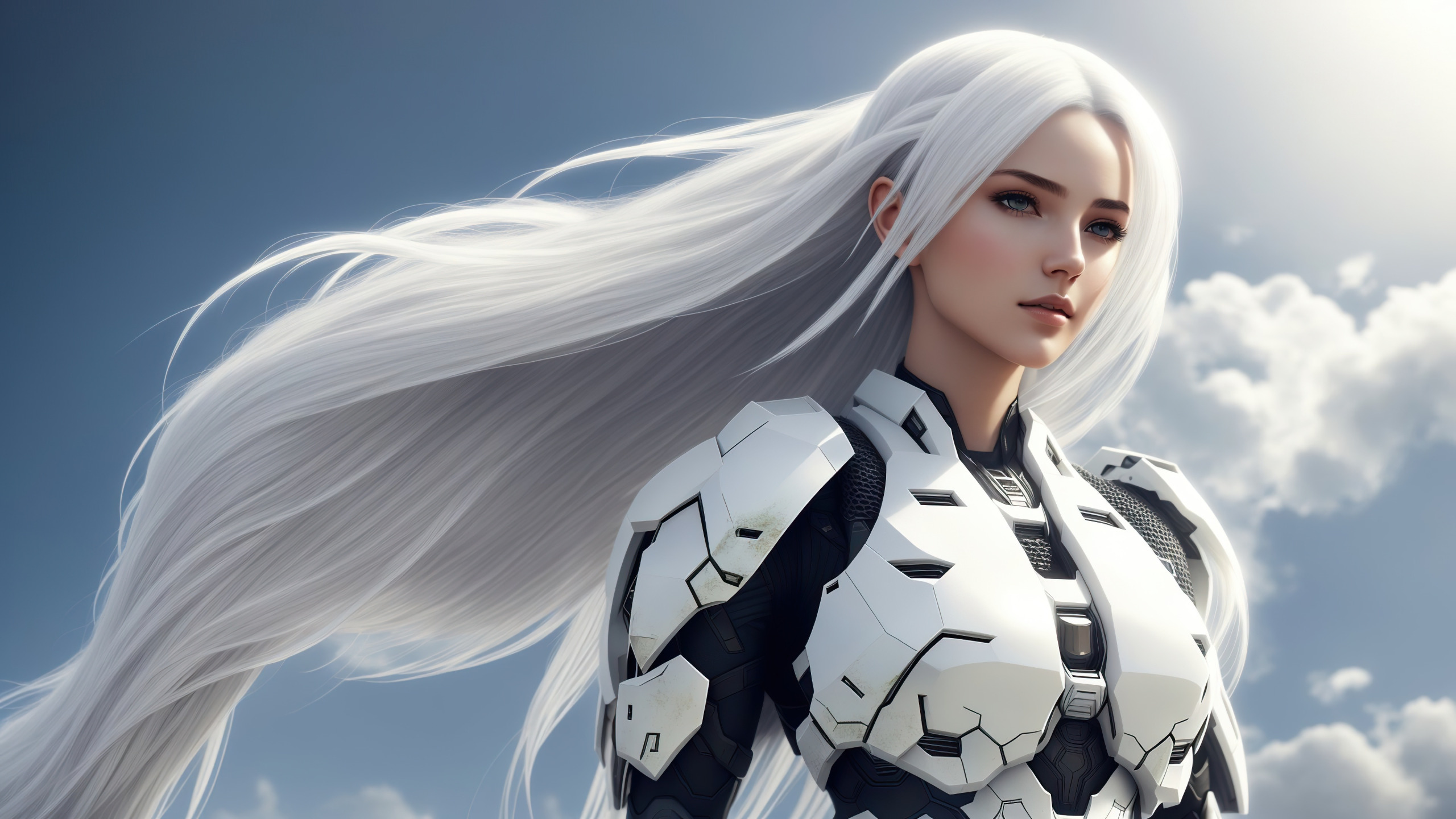 girl, fantasy, armor, art, halo, blond, digital art, fantasy art. 