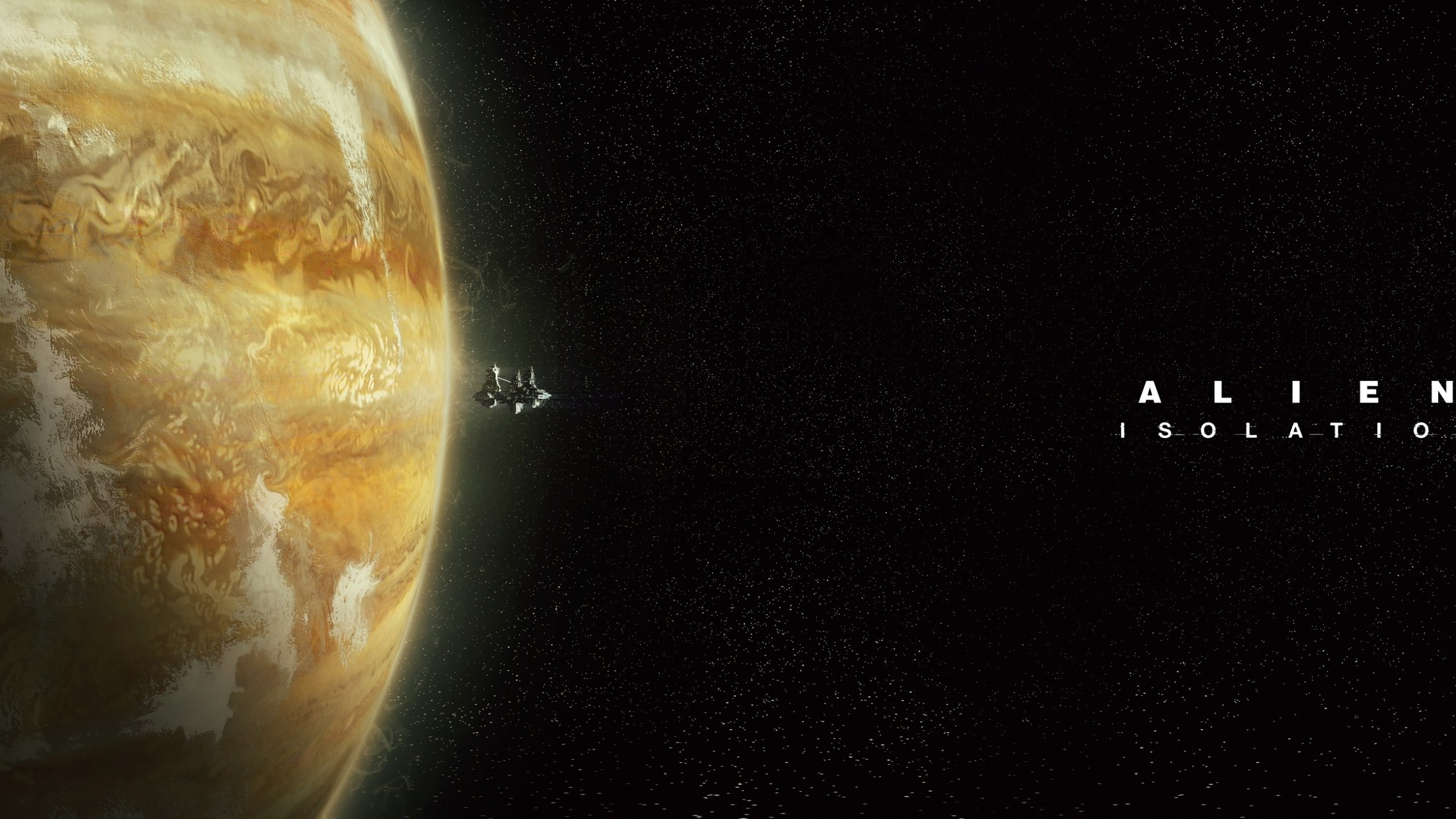 Download wallpaper stars, planet, Jupiter, spaceship, Alien: Isolation ...