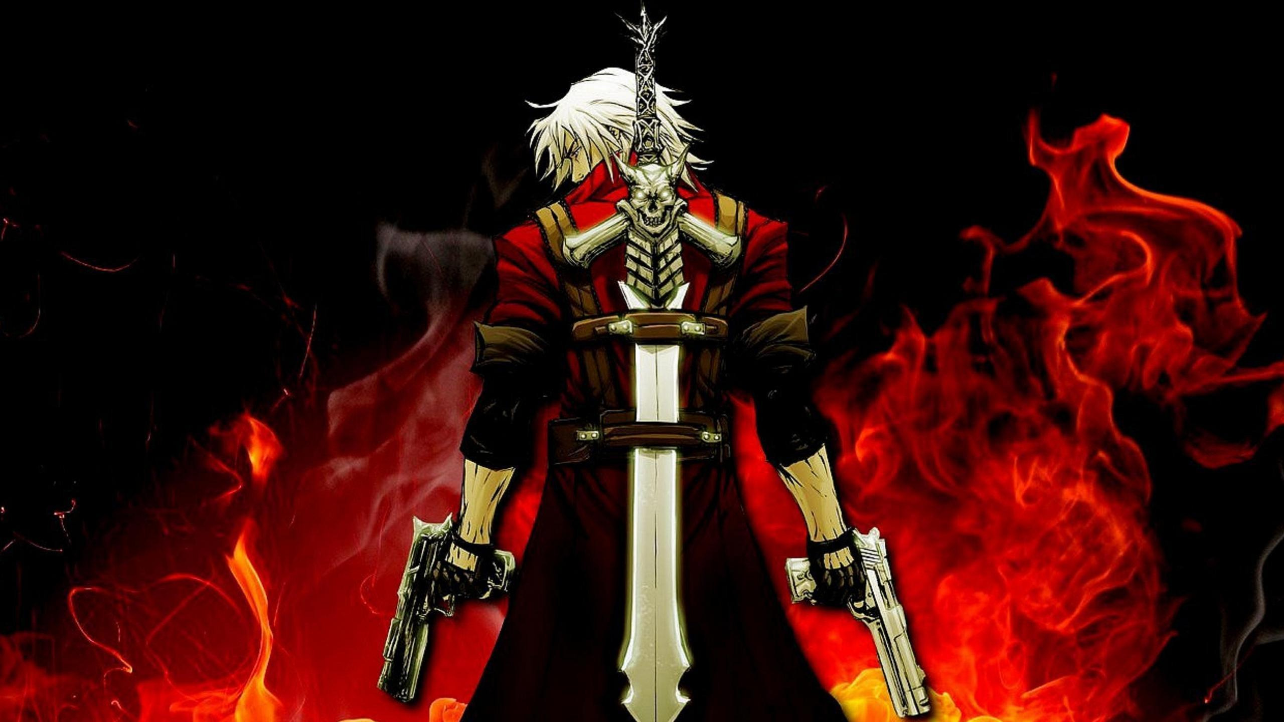 Wallpaper guns, sword, Dante, DMC, red coat, Dante, game