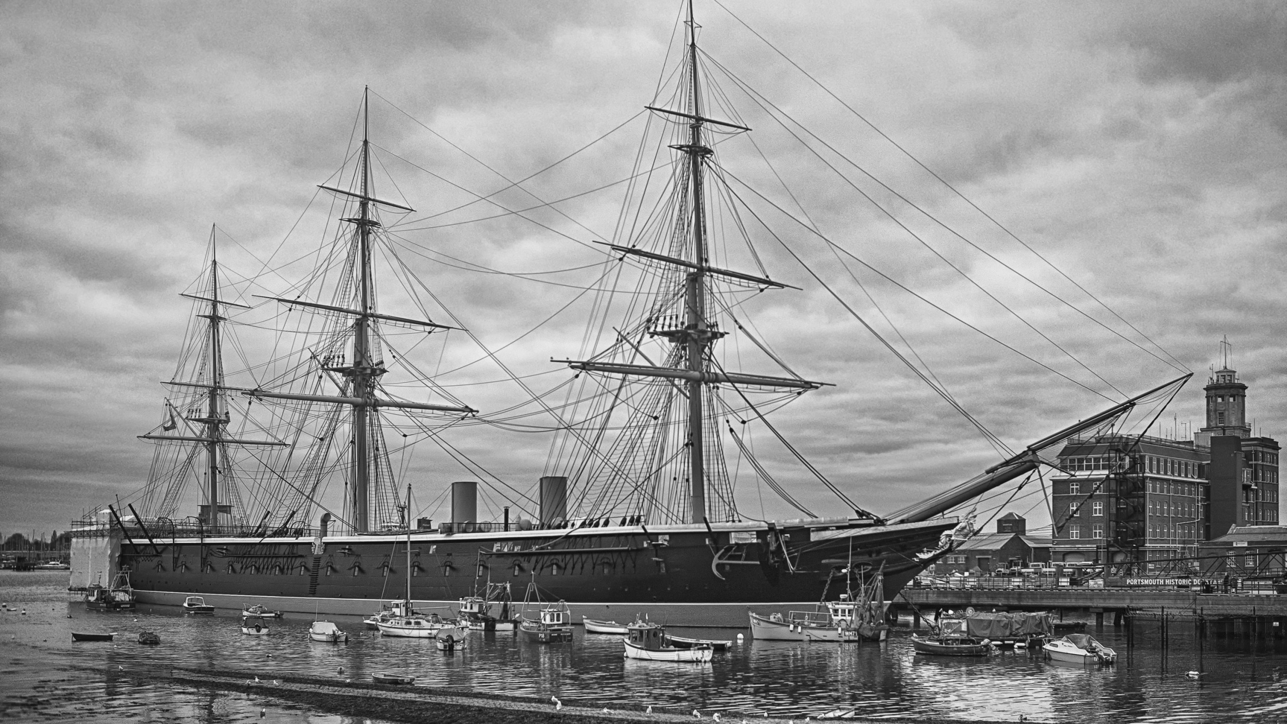 Download wallpaper Museum ship, HMS Warrior, armored frigate, section ...