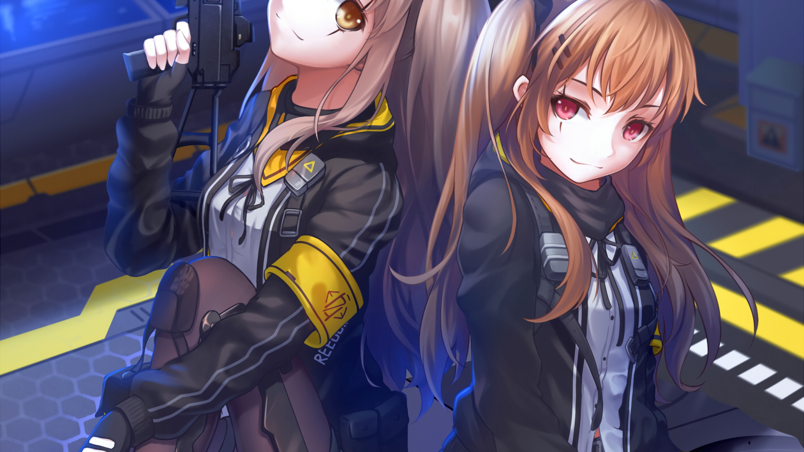 Download wallpaper girl, sexy, anime, beautiful, pretty, attractive,  handsome, girls frontline, section art in resolution 2560x1440