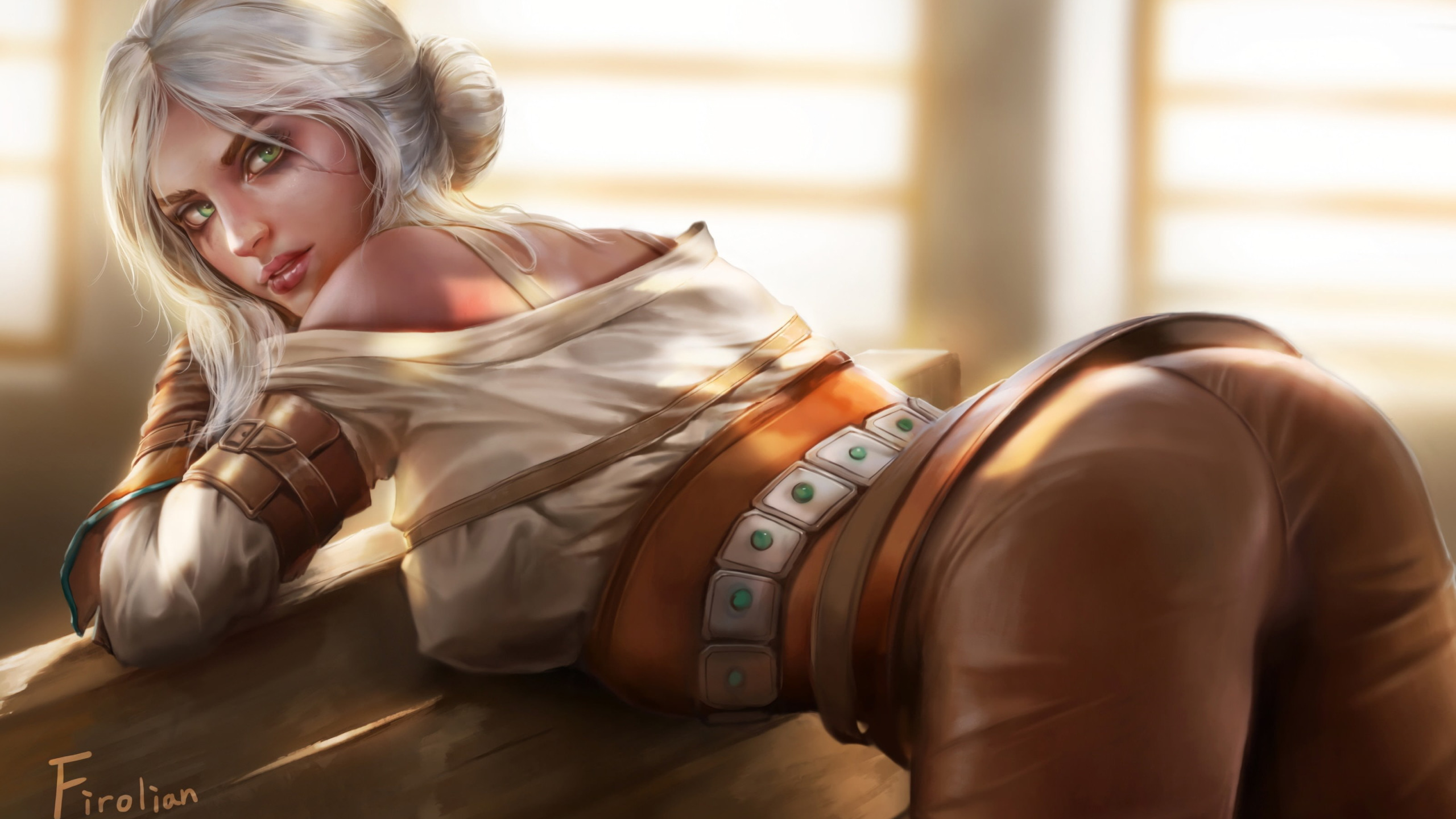 Girl, The game, Pose, Art, The Witcher, Sexy, Beauty, Sexy, Digital Art, Be...