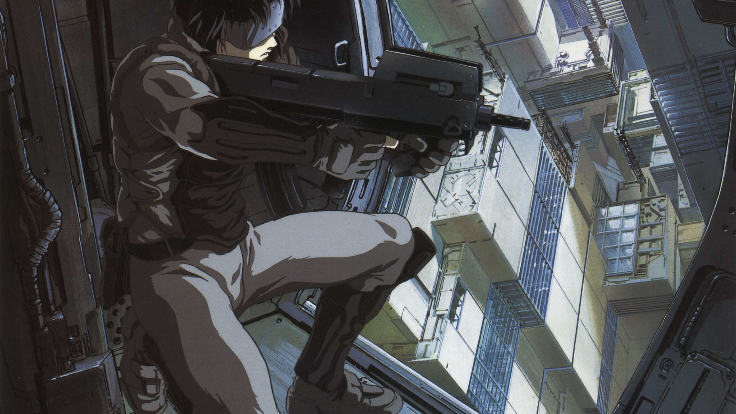 Download wallpaper the city, machine, ghost in the shell, anime, major,  Ghost in the shell, Motoko, Kusanagi, section anime in resolution 2560x1440