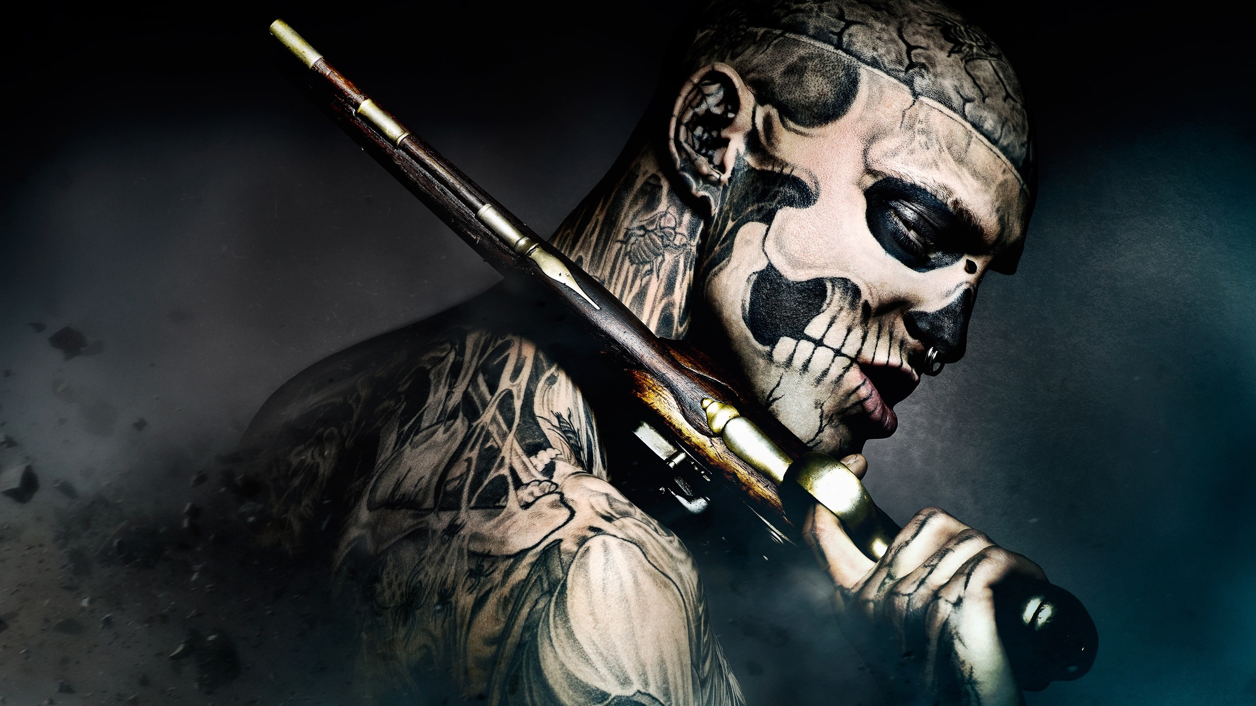 Wallpaper gun, movie, guy, tattoo, Freak, 47 Ronin, freak for mobile and  desktop, section фильмы, resolution 2560x1440 - download