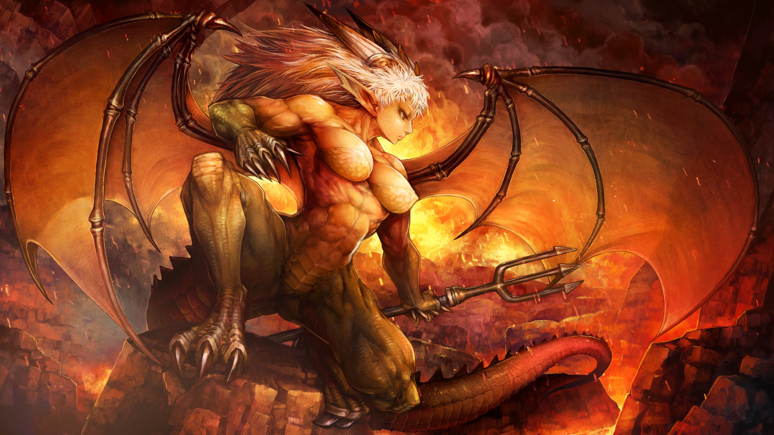 Wallpaper demon, female, Dragon's Crown for mobile and desktop, section  игры, resolution 2560x1440 - download
