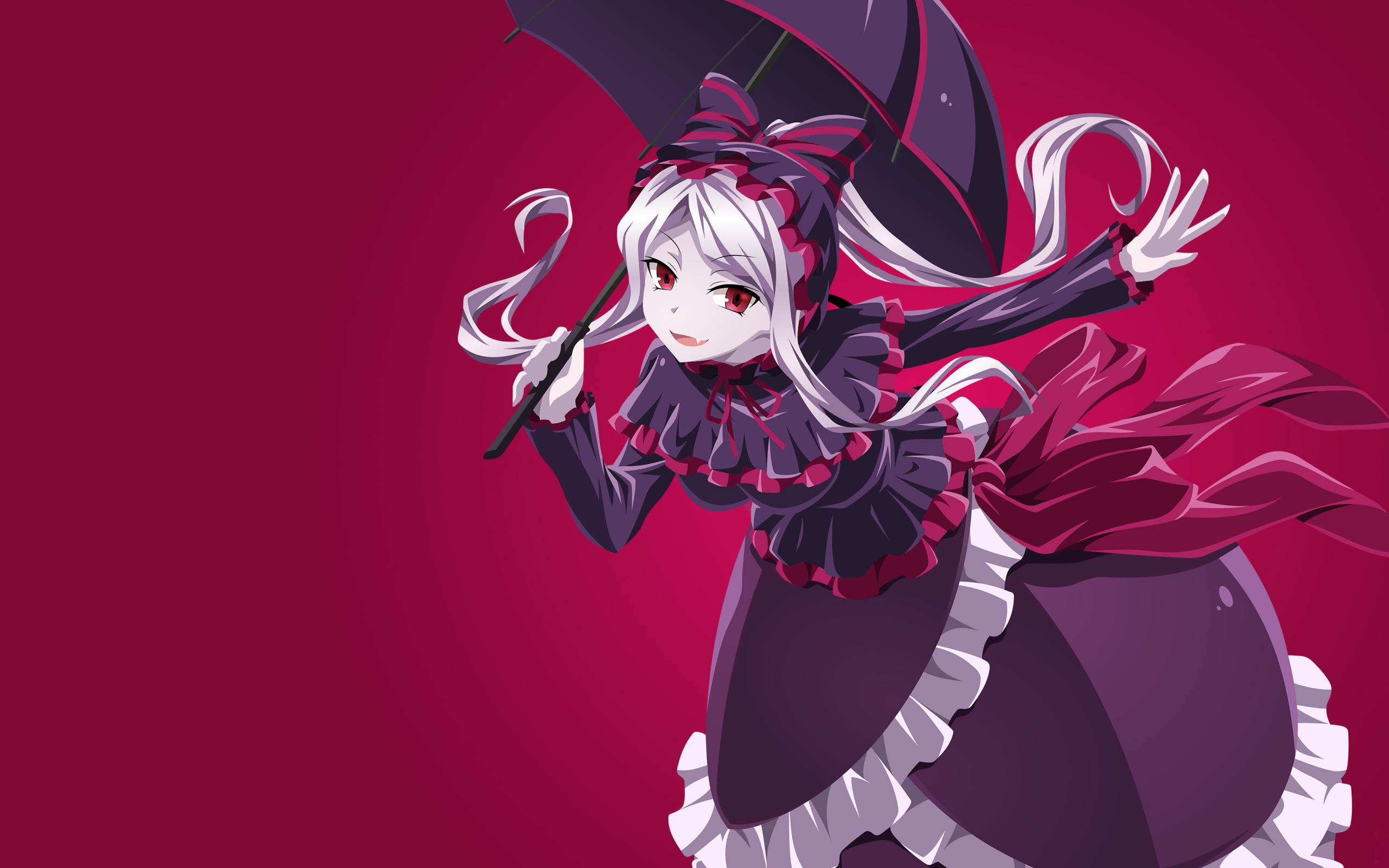 Download wallpaper kawaii, girl, Overlord, monster, dress, woman, umbrella,  anime, section shonen in resolution 2560x1600