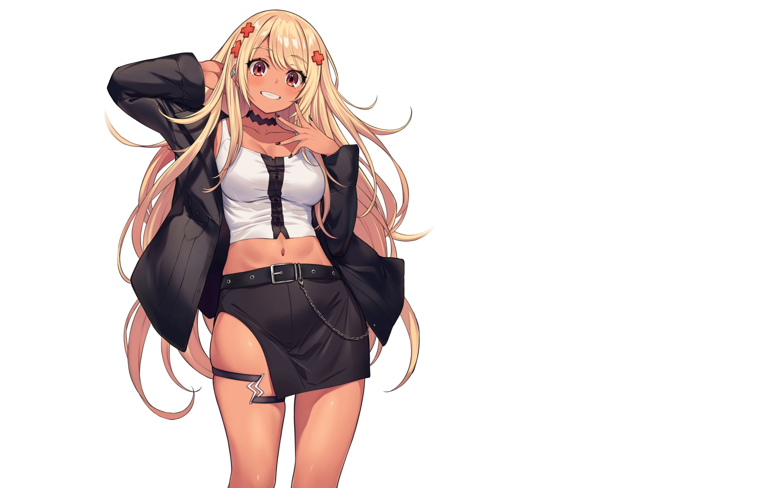 Download wallpaper kawaii, girl, sexy, anime, pretty, babe, cute, thighs,  section seinen in resolution 2560x1600