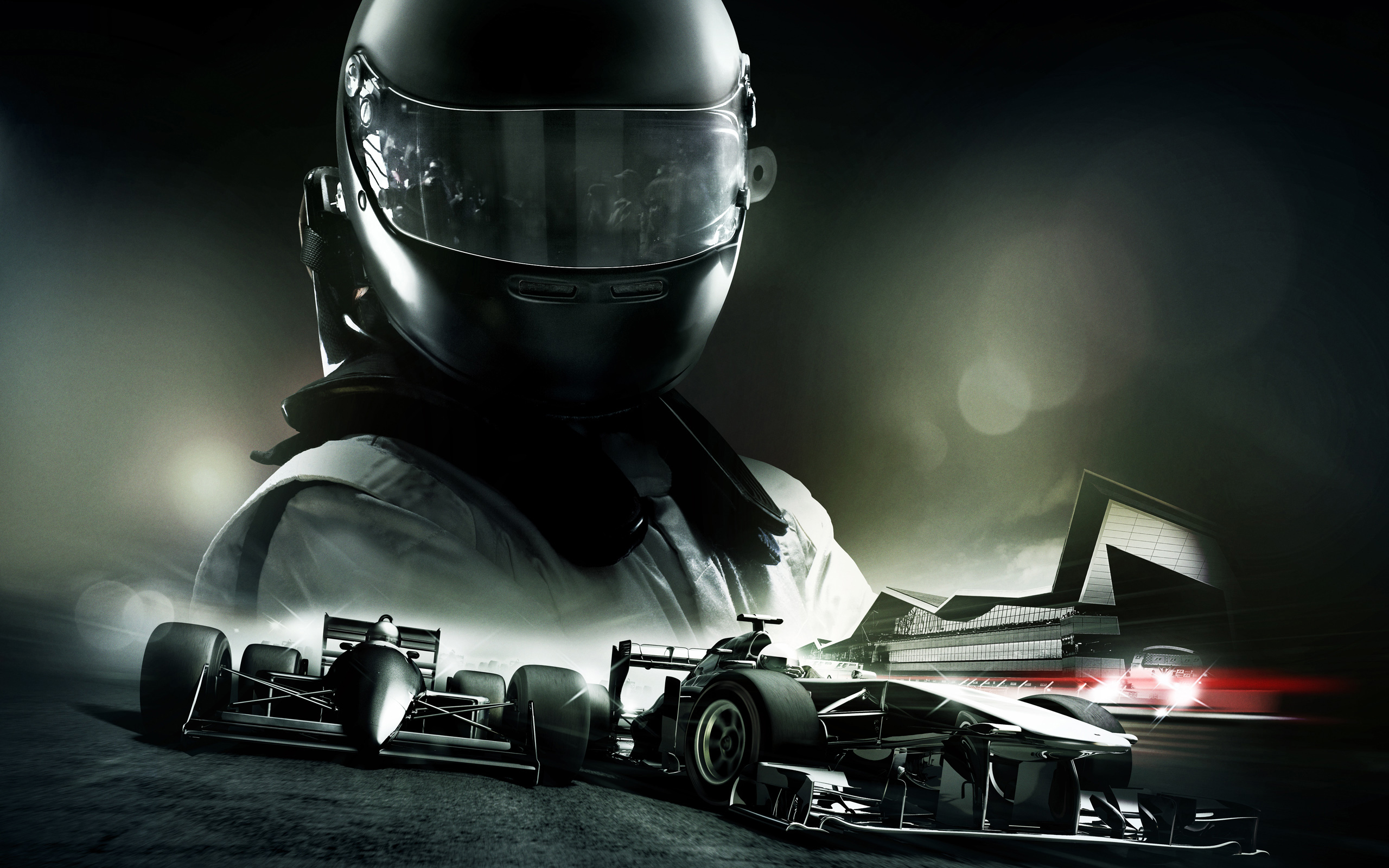 Wallpaper machine, track, helmet, track, racer, cars, Codemasters Racing  Studios, F1 2013 for mobile and desktop, section игры, resolution 2560x1600  - download