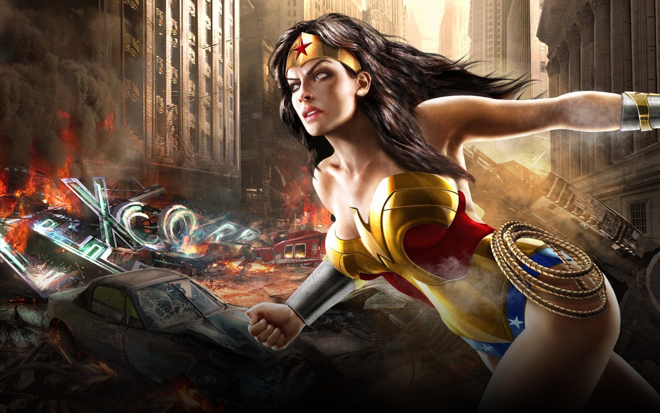 Wallpaper comics, wonder woman, mortal kombat vs dc universe for mobile and  desktop, section игры, resolution 2560x1600 - download