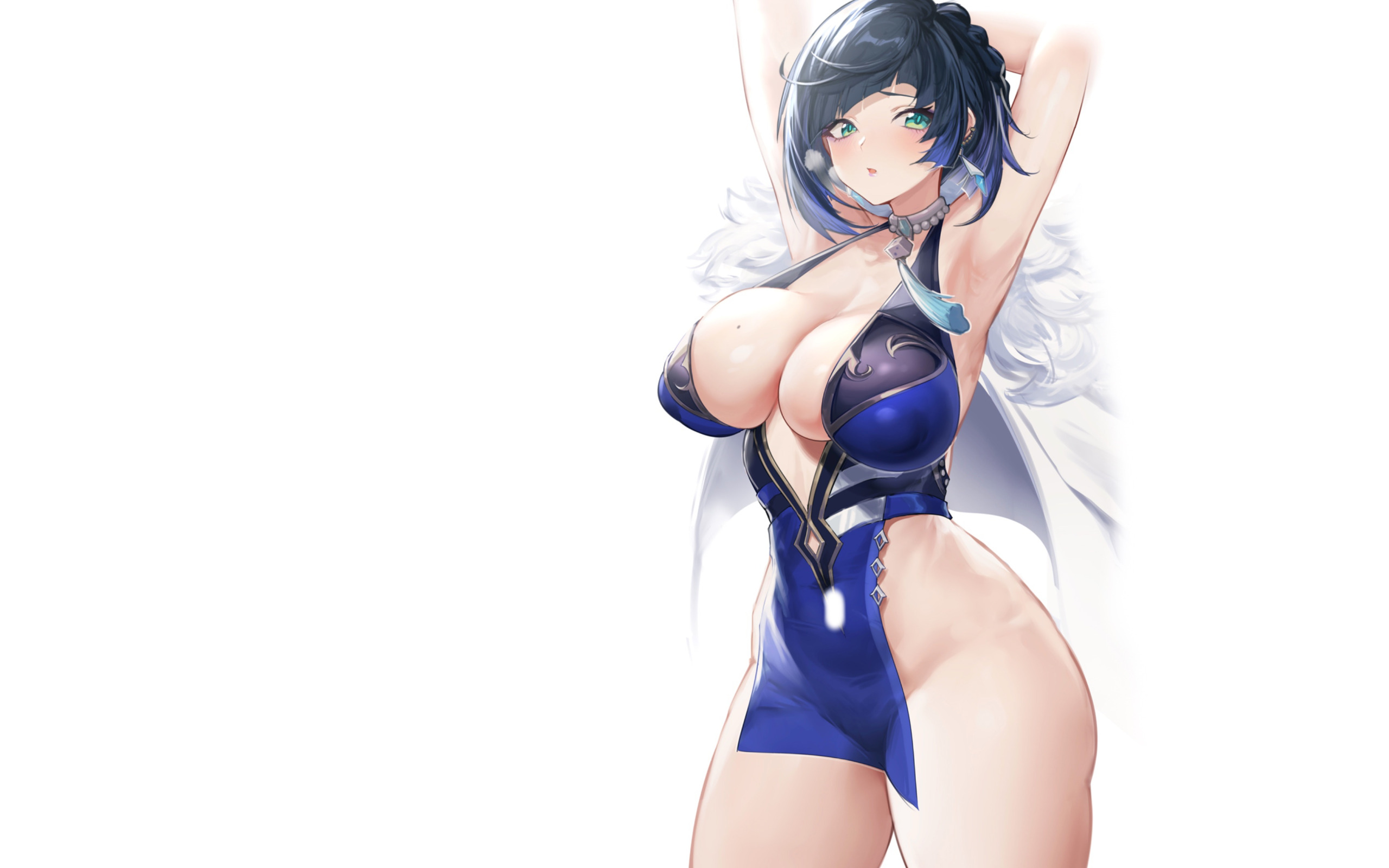 Download wallpaper girl, hot, sexy, big boobs, babe, oppai, big breasts, anime  girl, section seinen in resolution 2560x1600